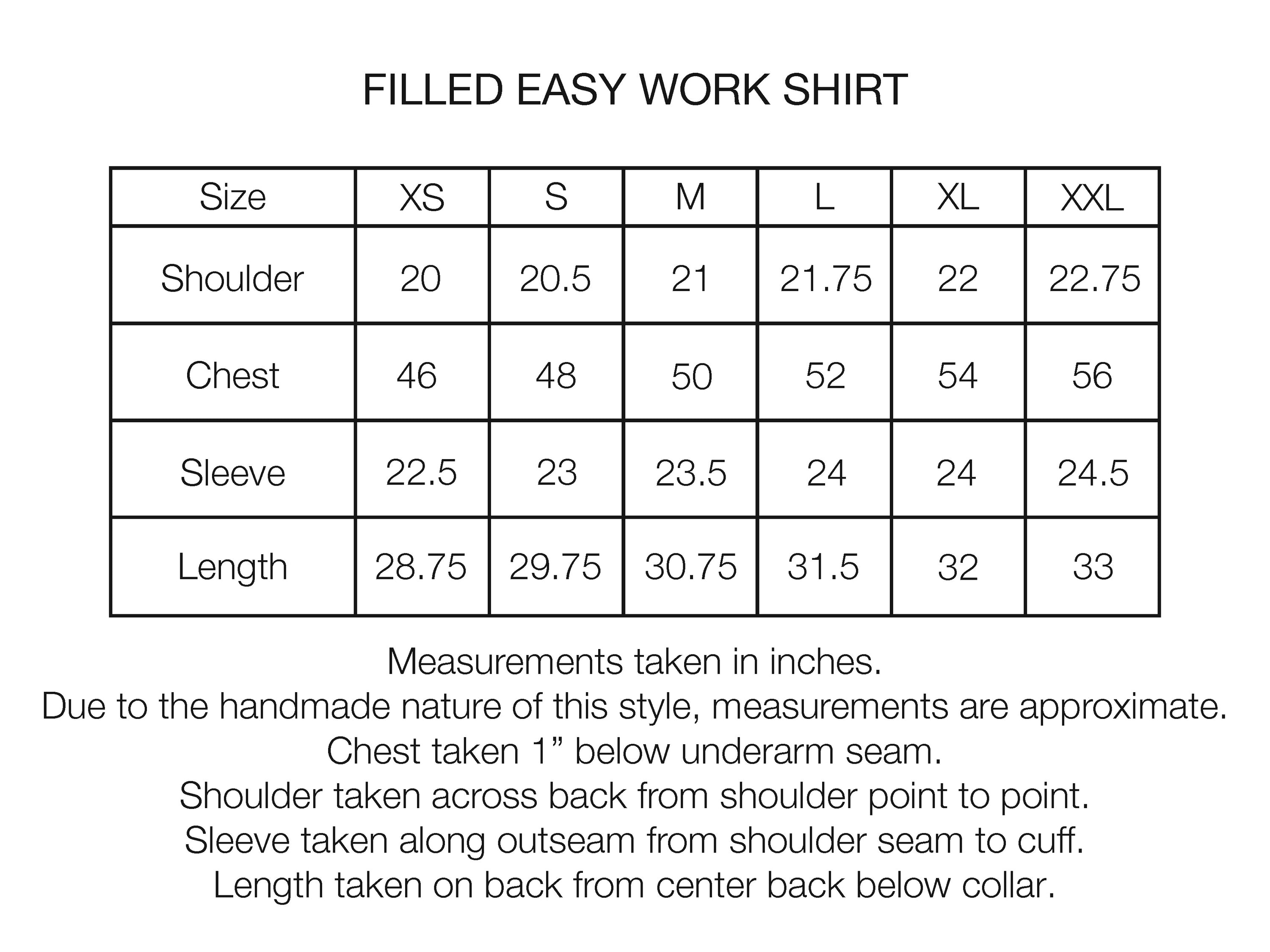 FILLED EASY WORK SHIRT - TRAVERTINE "COBBLESTONE' NYLON RIPSTOP