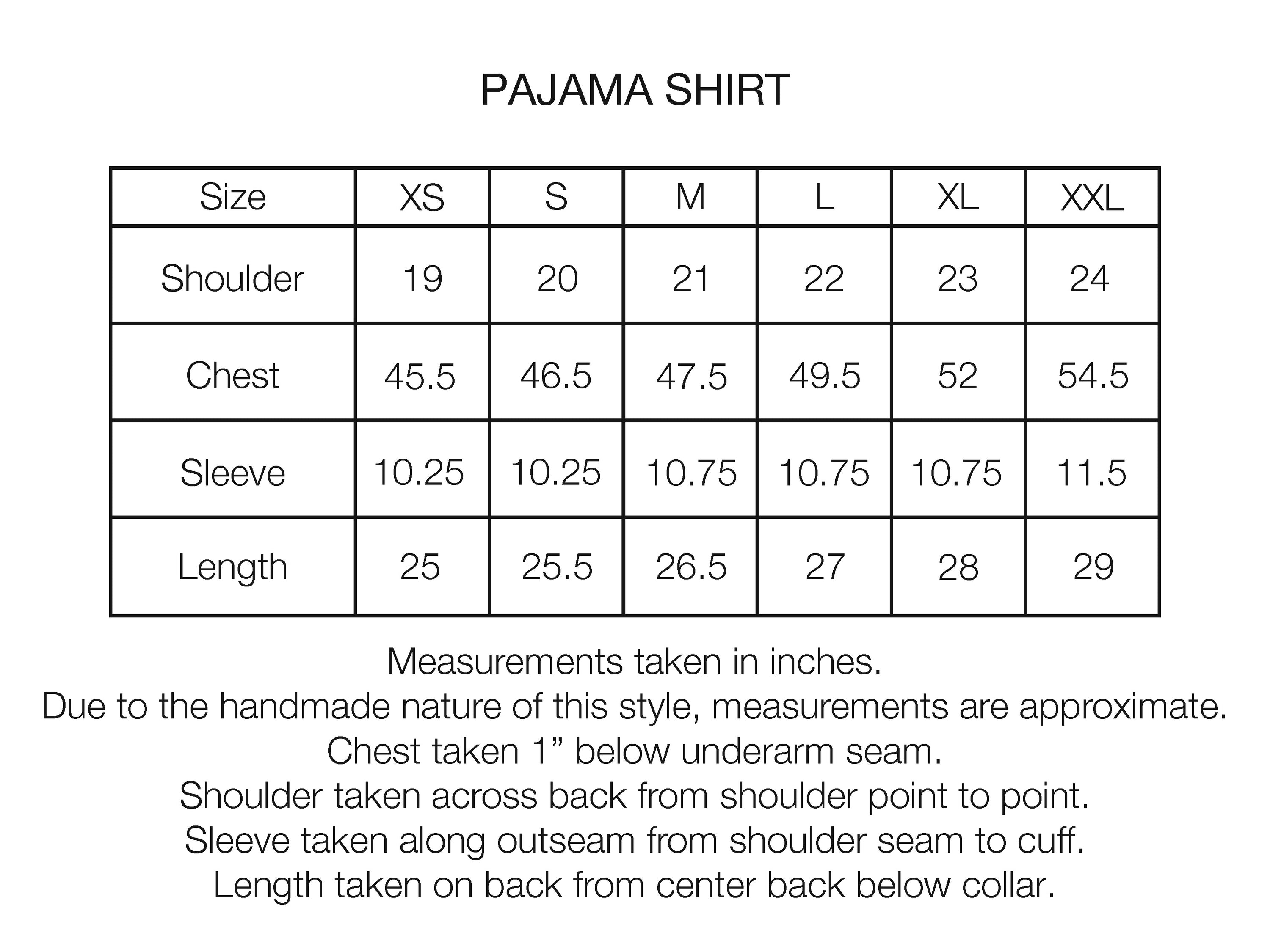 DORMIRE PYJAMA SHIRT - ECRU / WASHED INDIGO HAND-BLOCKPRINTED SUVIN COTTON