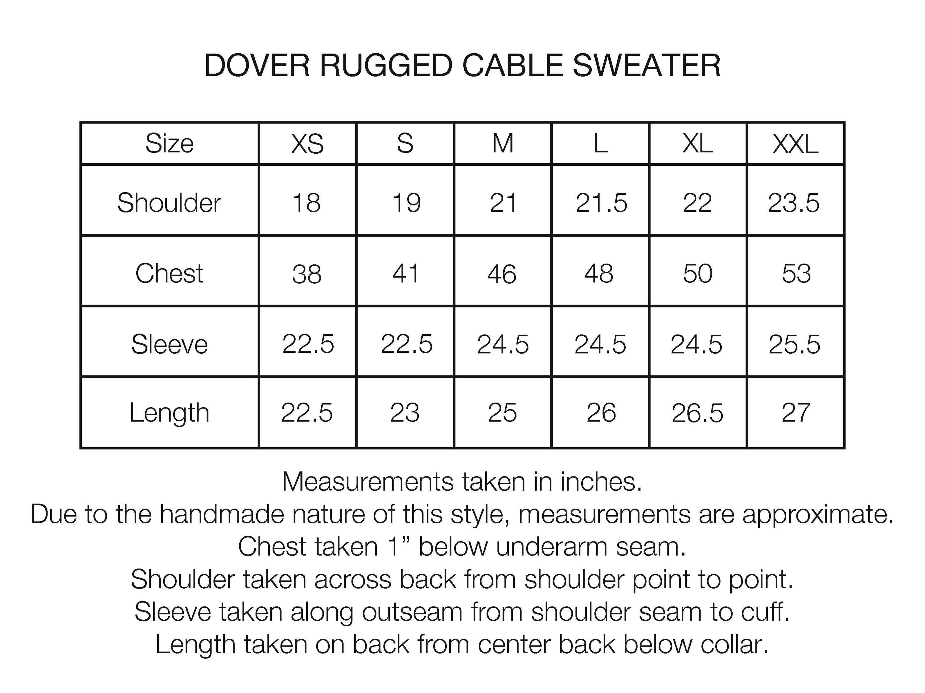 DOVER RUGGED CABLEKNIT CREWNECK SWEATER - NAVY ANDEAN WOOL