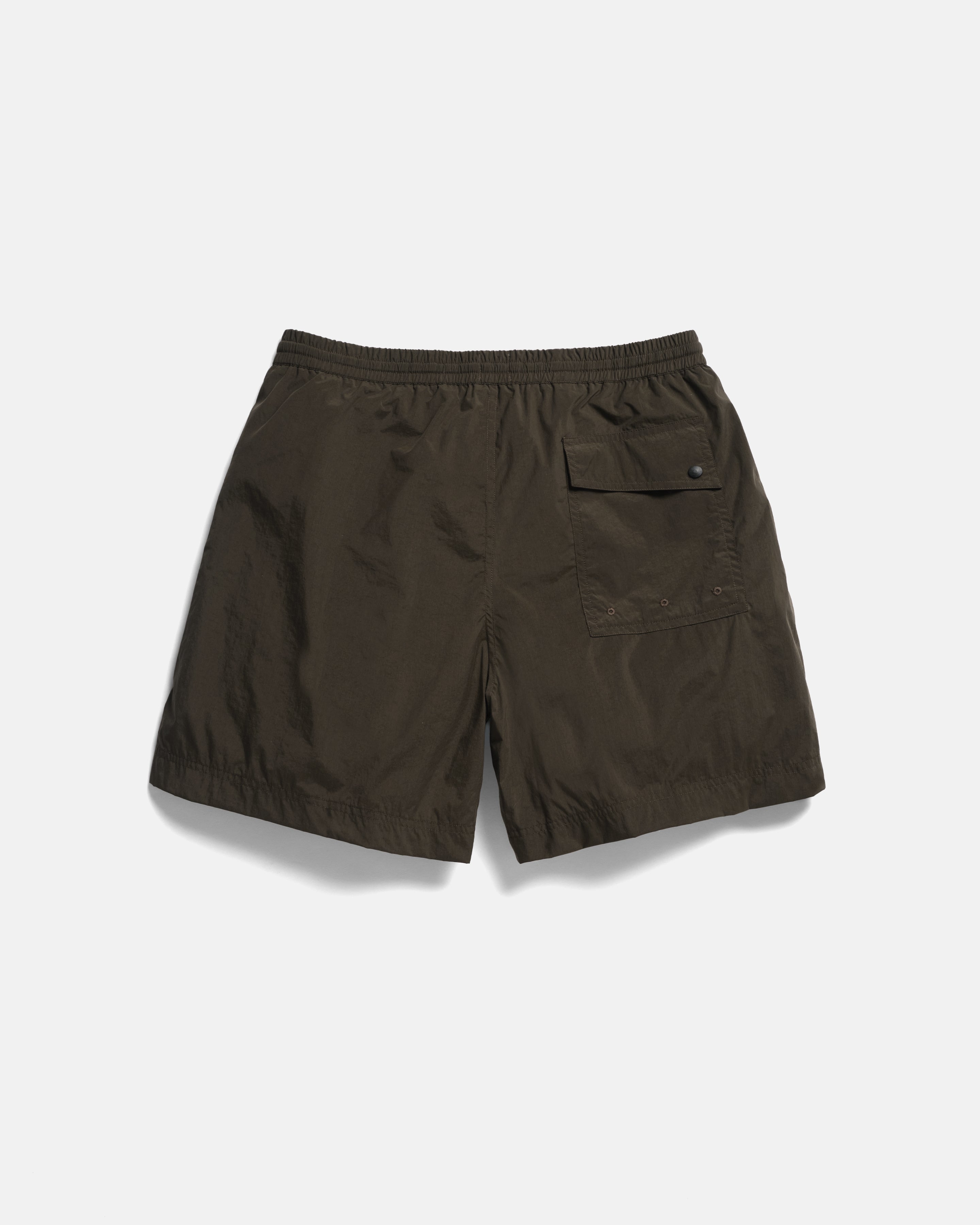 DOCK SWIM TRUNKS - DEEP OLIVE WATER-REPELLENT NYLON
