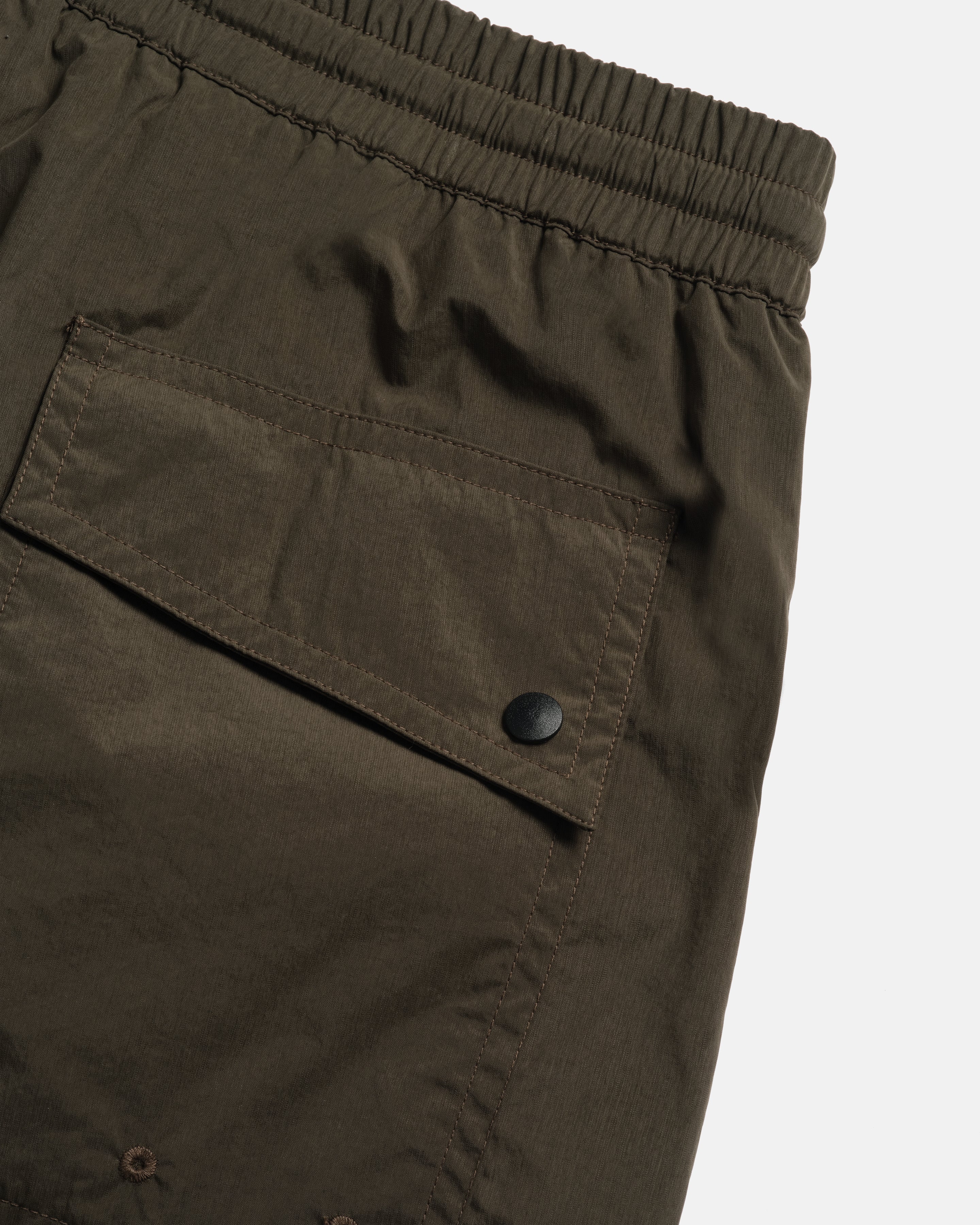 DOCK SWIM TRUNKS - DEEP OLIVE WATER-REPELLENT NYLON