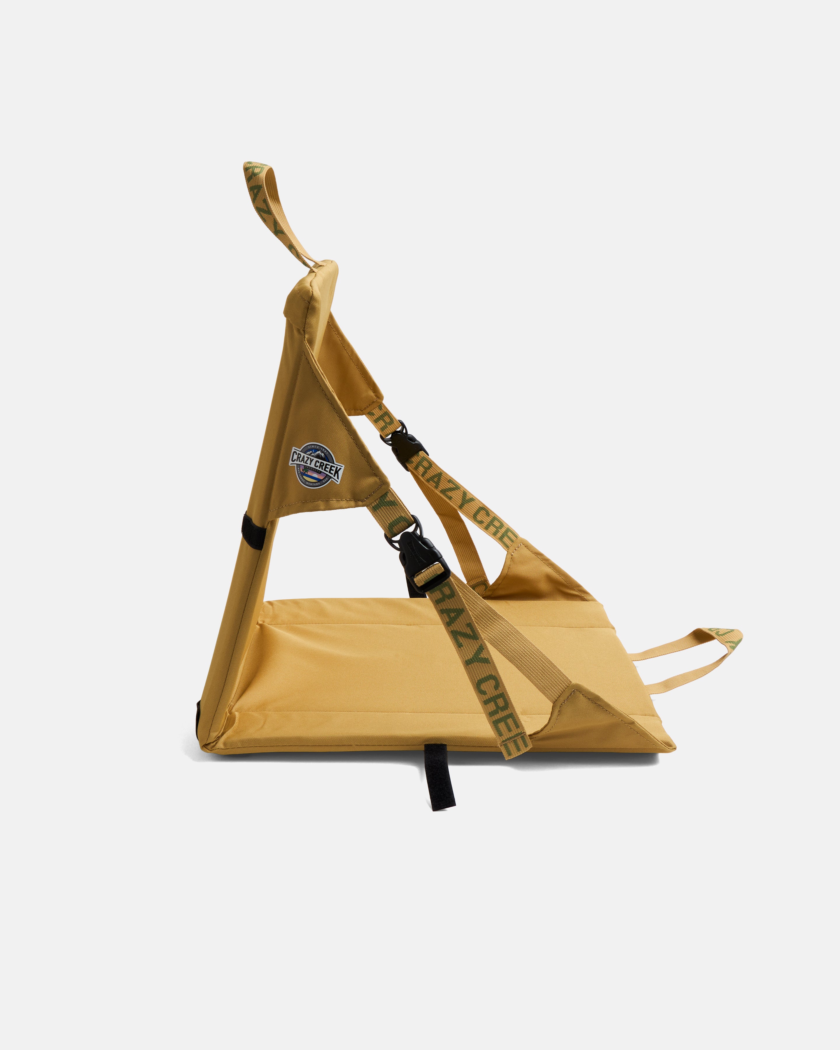 "ALL-SEASON OUTDOOR" CRAZY CREEK ORIGINAL CAMPING CHAIR - COYOTE / BLACK 600D WATER-REPELLENT POLYESTER