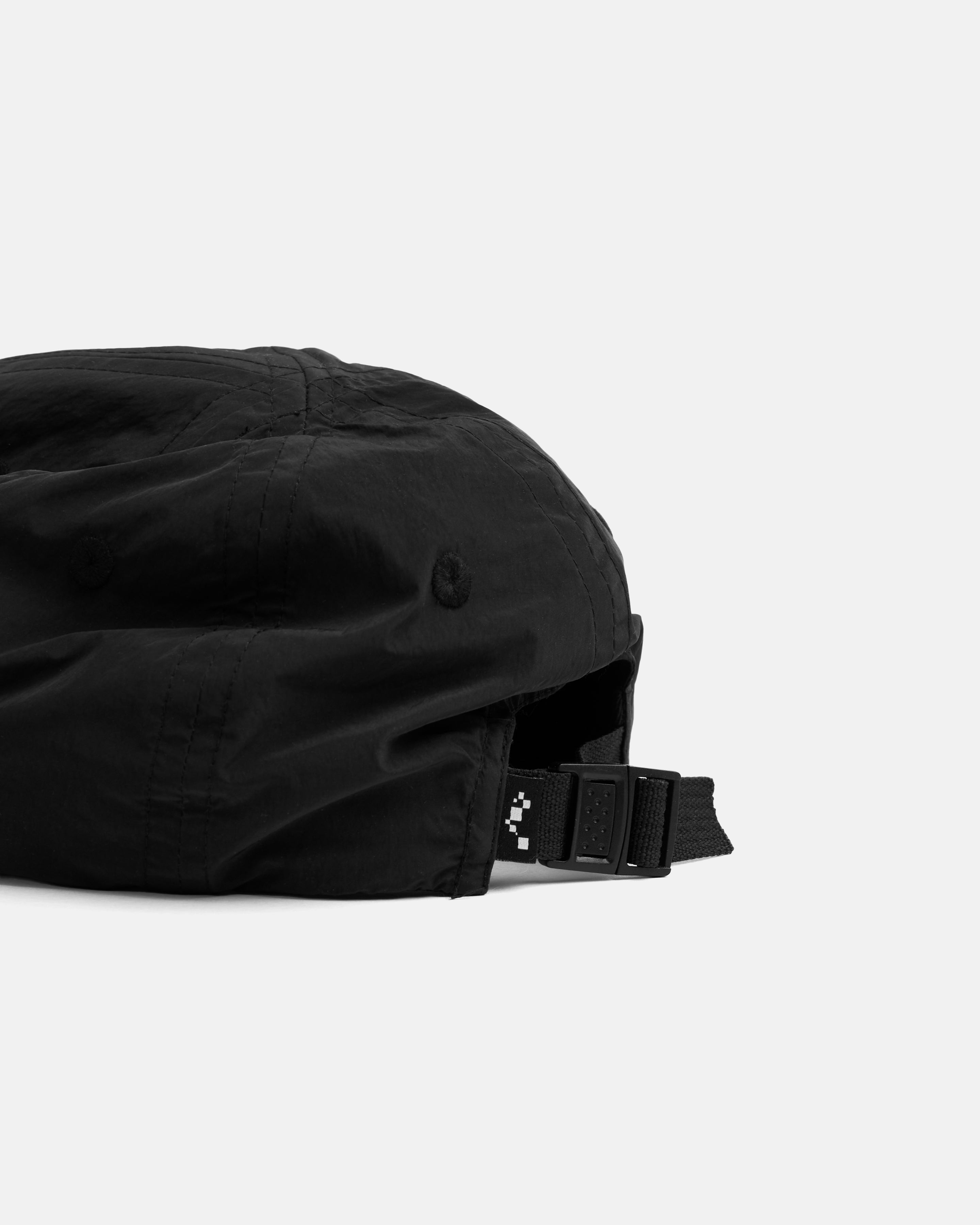 “ALL-SEASON OUTDOOR” STOWE 5 PANEL HAT - BLACK BRUSHED NYLON
