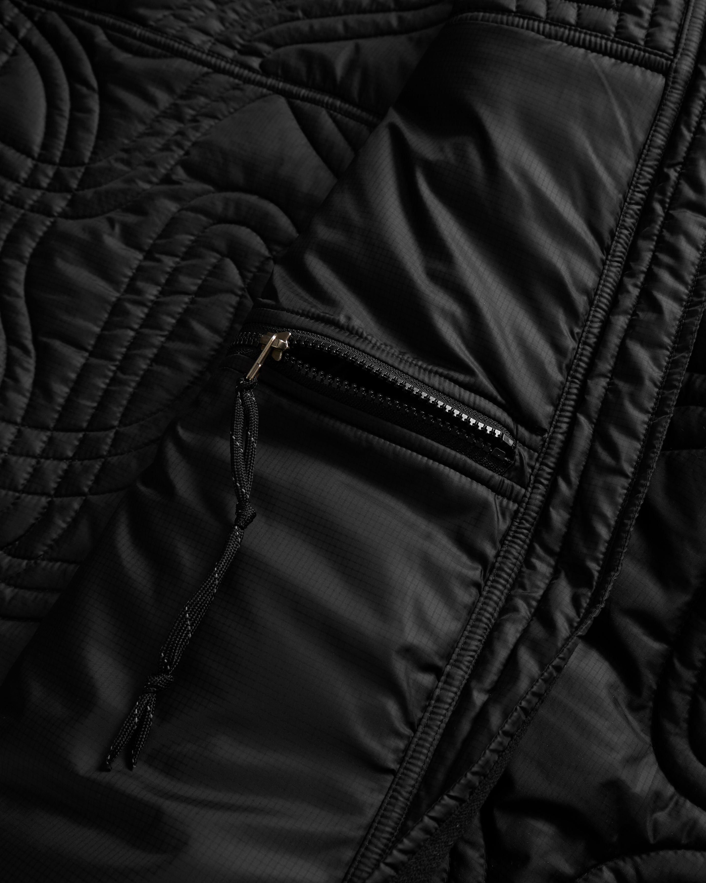 TRACKS QUILTED JACKET - BLACK FLYWEIGHT NYLON RIPSTOP – 18 East