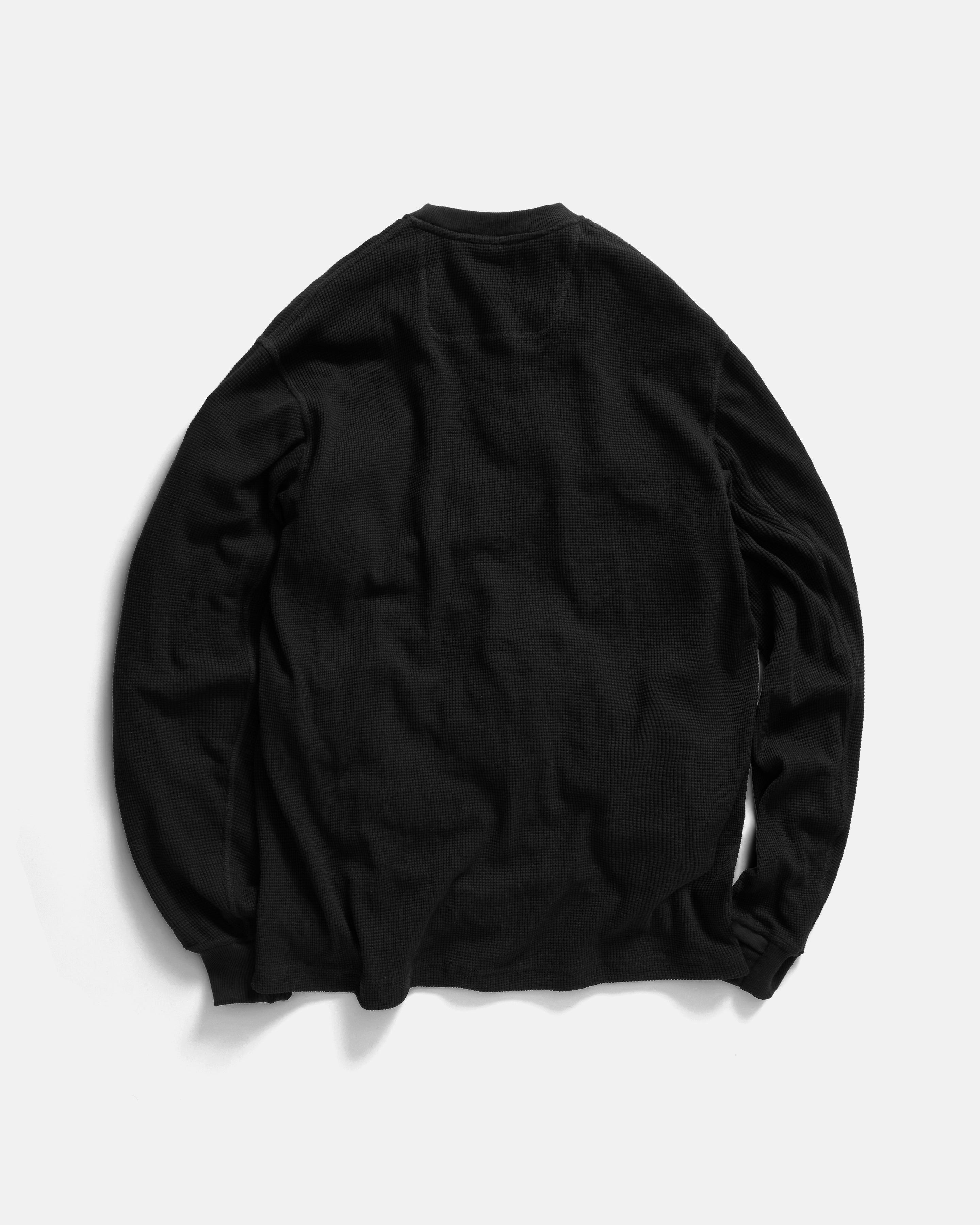 トップス NAMACHEKO arin crewneck ARIZ LONG SLEEVE CREWNECK - BLACK LIGHTWEIGHT TECH COTTON THERMAL