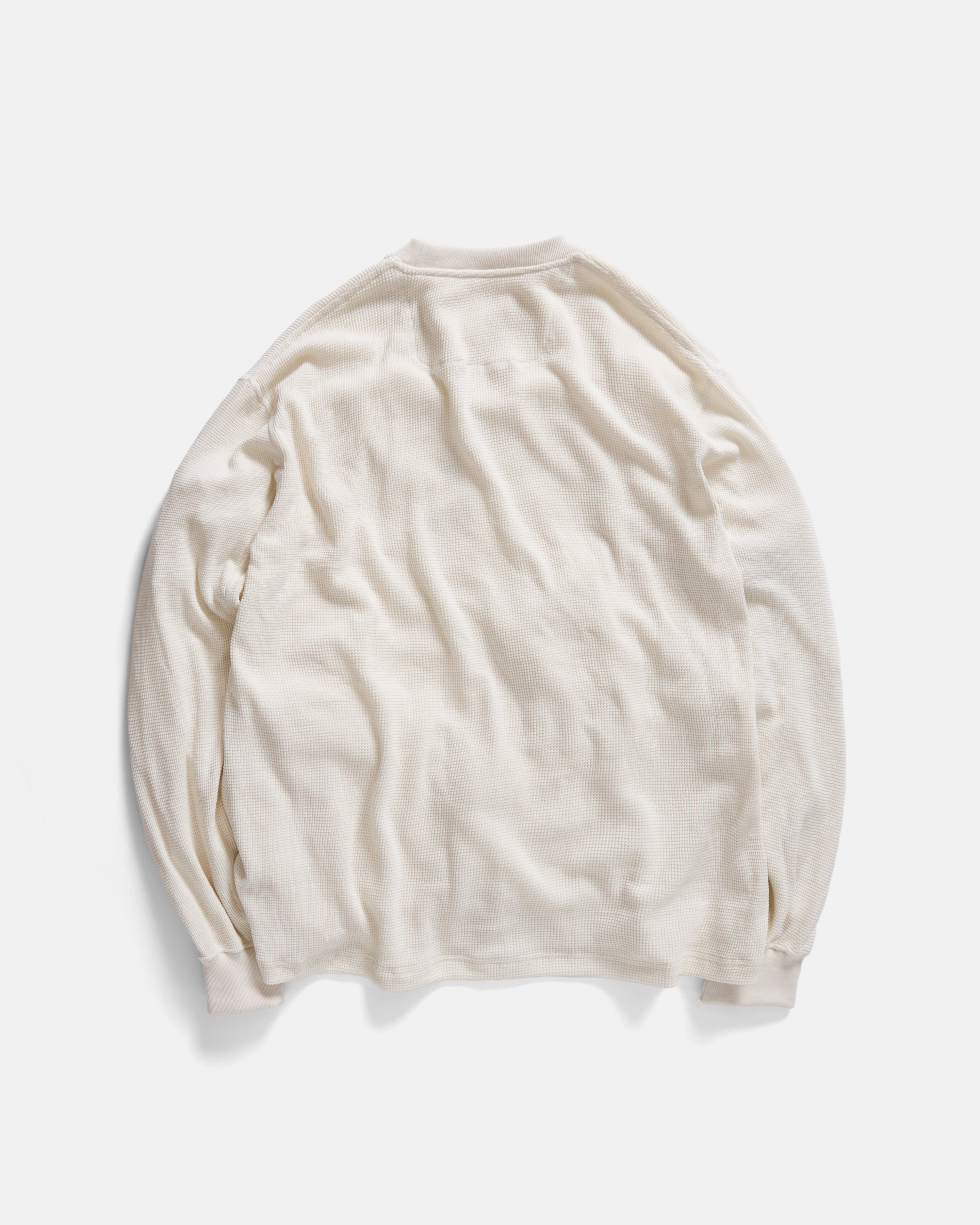 ARIZ LONG SLEEVE CREWNECK - IVORY LIGHTWEIGHT TECH COTTON THERMAL