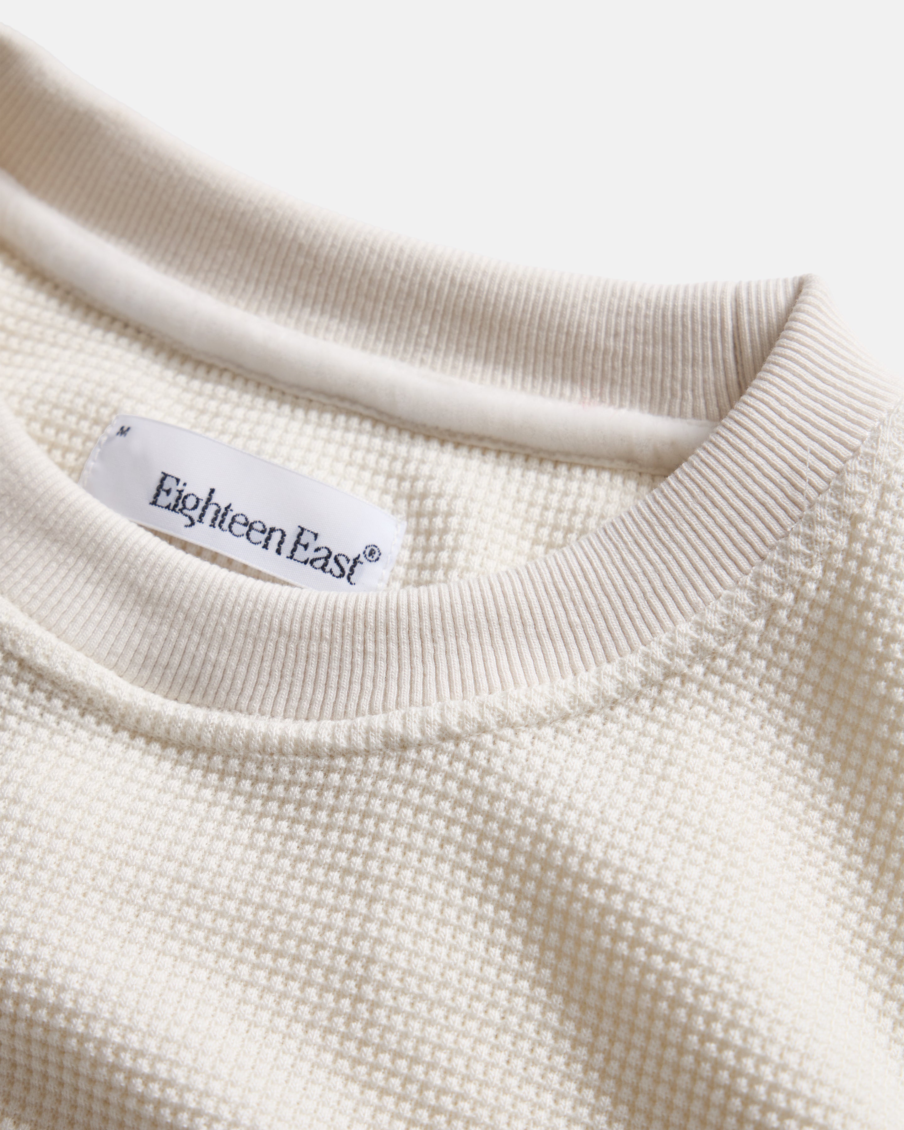 ARIZ LONG SLEEVE CREWNECK - IVORY LIGHTWEIGHT TECH COTTON THERMAL