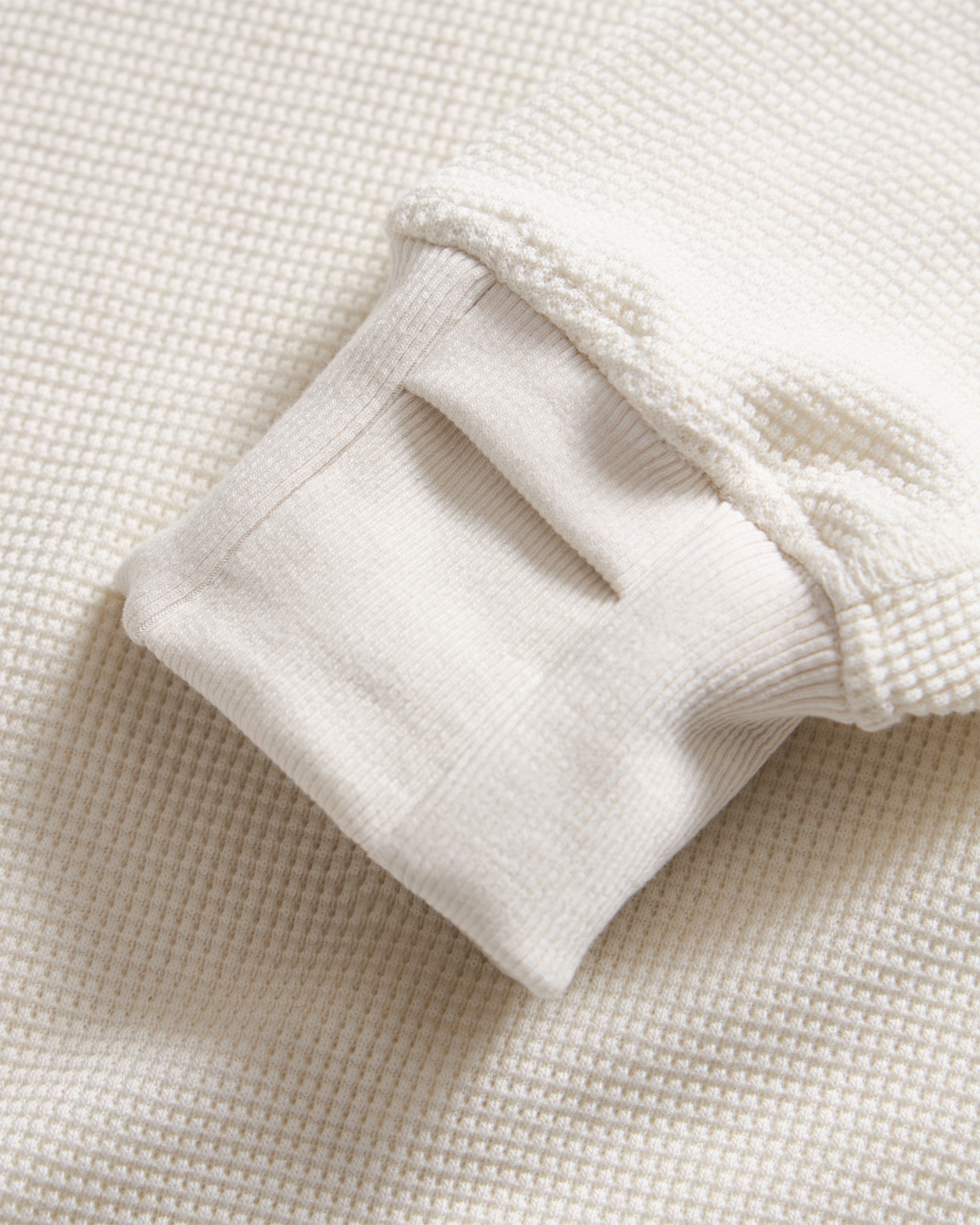 ARIZ LONG SLEEVE CREWNECK - IVORY LIGHTWEIGHT TECH COTTON THERMAL