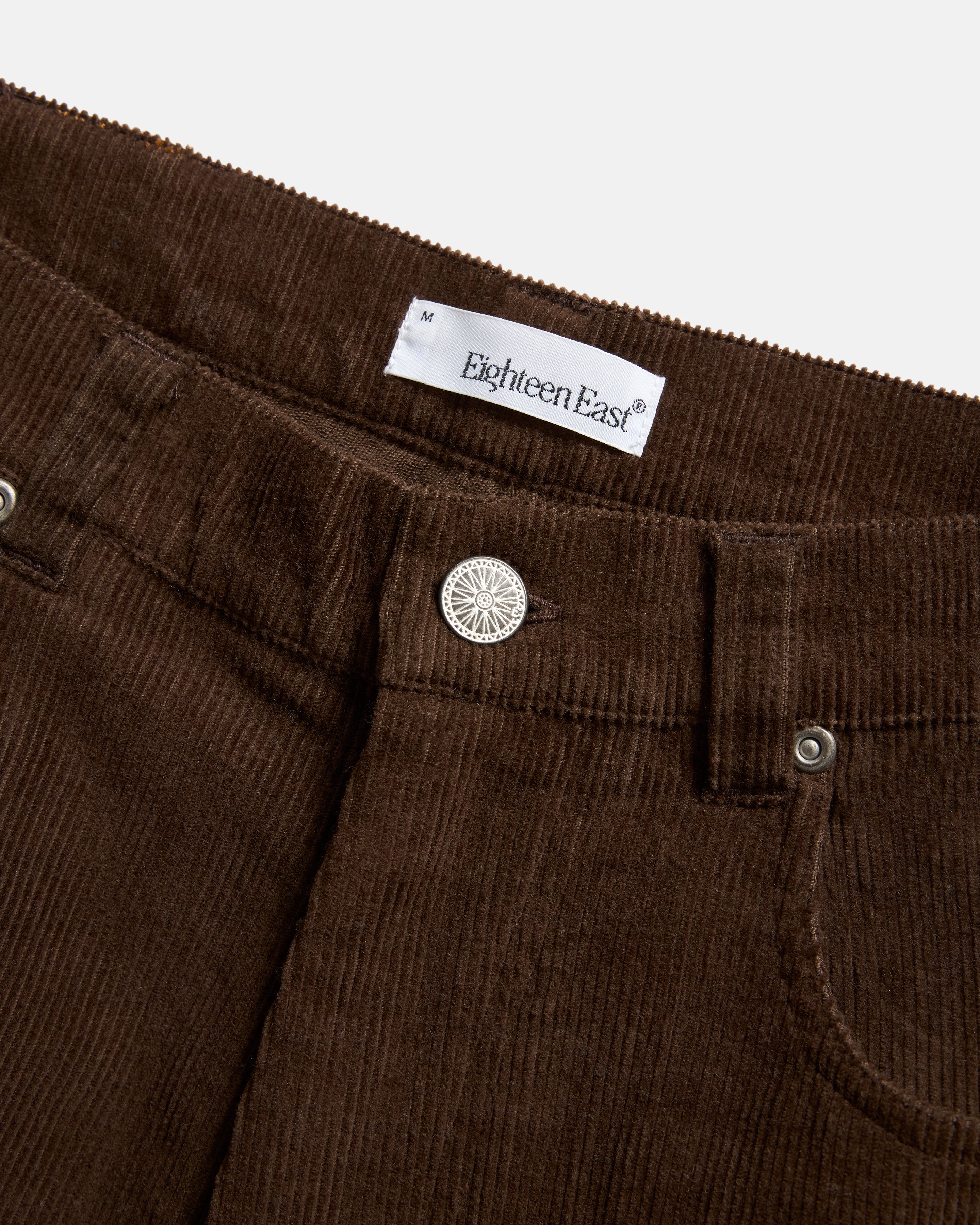 MATTEO FIVE POCKET CORDS - EARTHEN BROWN COTTON CORDUROY – 18 East