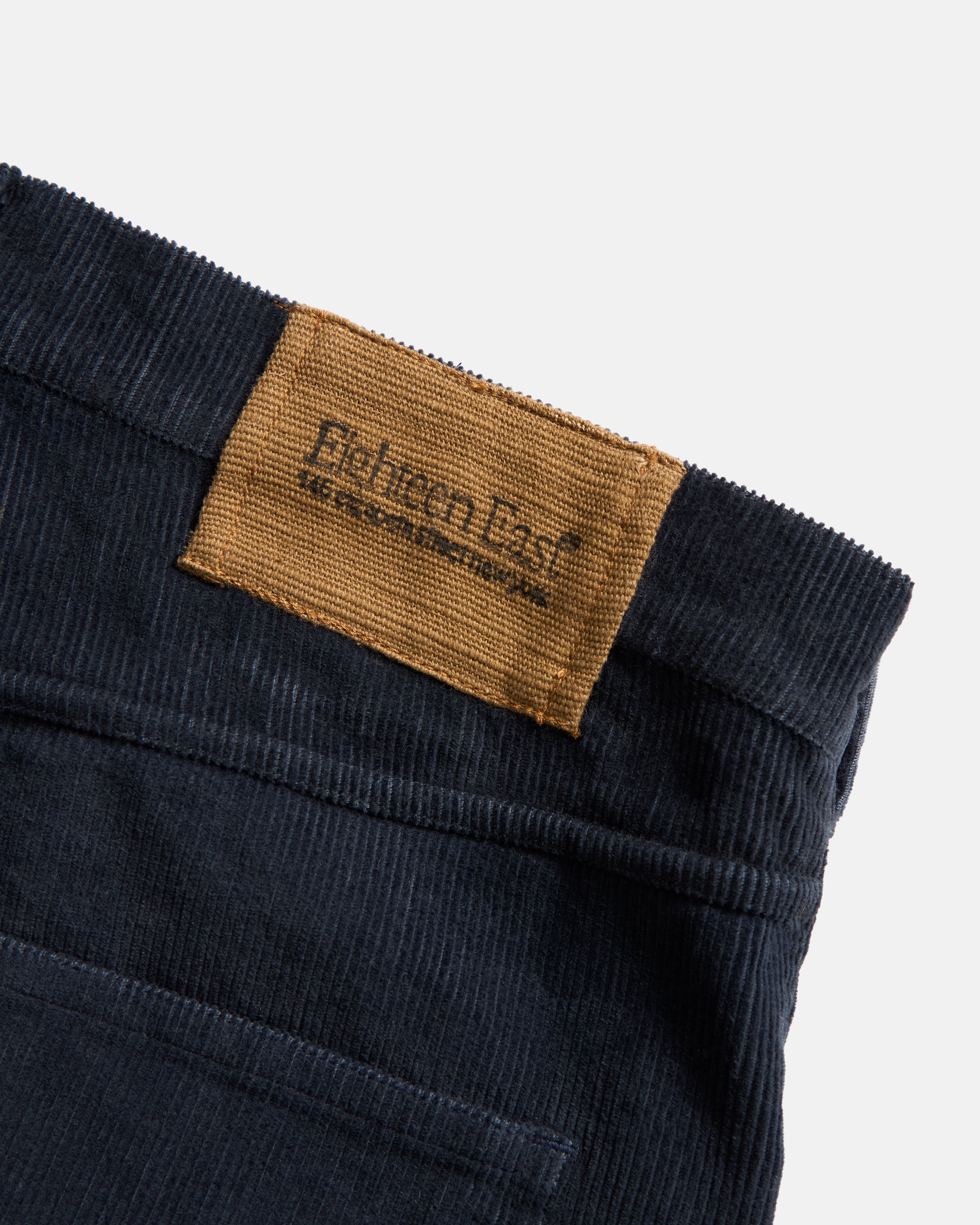 MATTEO FIVE POCKET CORDS - FADED MIDNIGHT NAVY COTTON CORDUROY