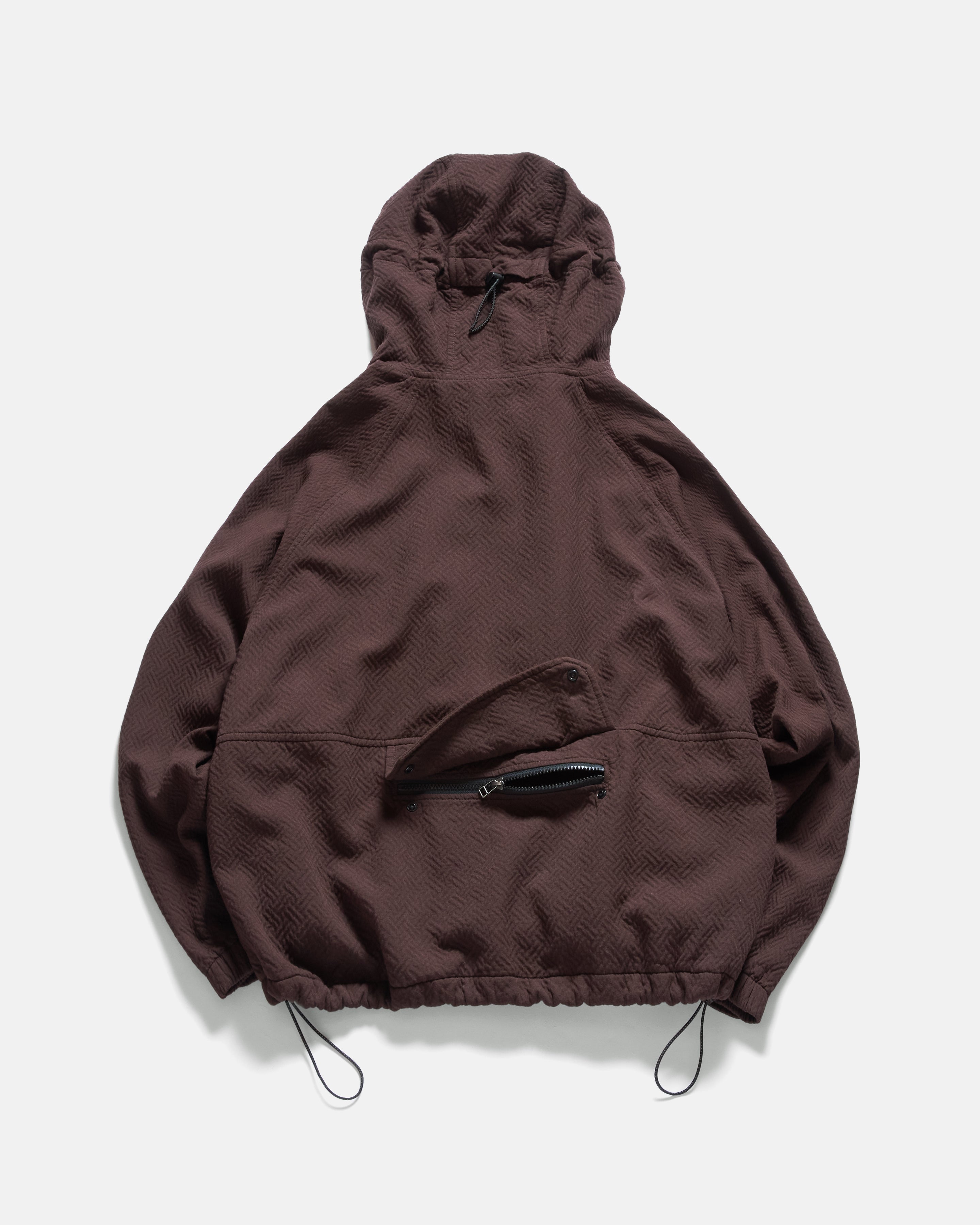 SEGUIN HOODED MOUNTAIN PARKA - UMBER DOUBLE WEAVE JACQUARD SEGUIN HOODED MOUNTAIN PARKA - UMBER DOUBLE WEAVE JACQUARD