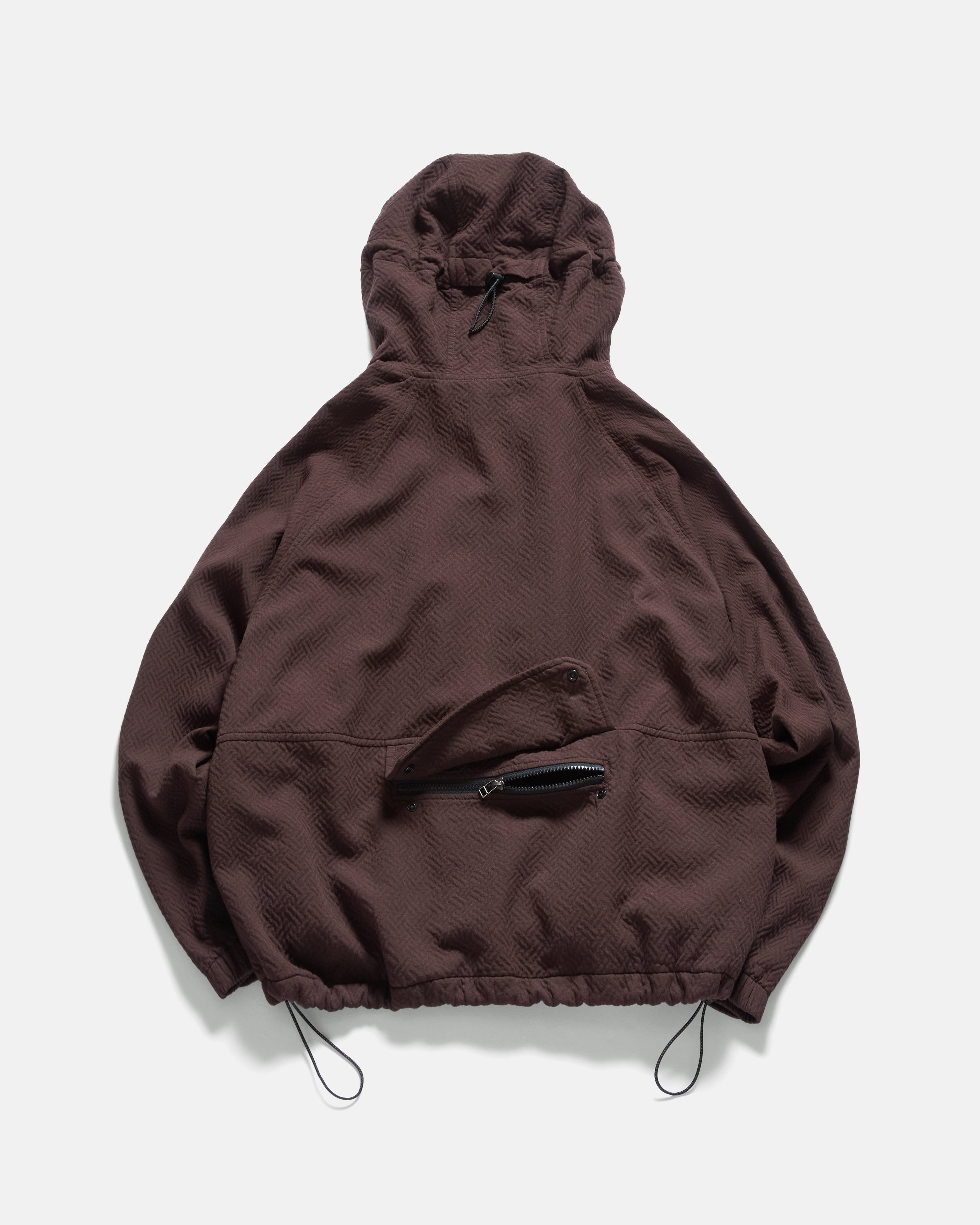 SEGUIN HOODED MOUNTAIN PARKA - UMBER DOUBLE WEAVE JACQUARD COTTON