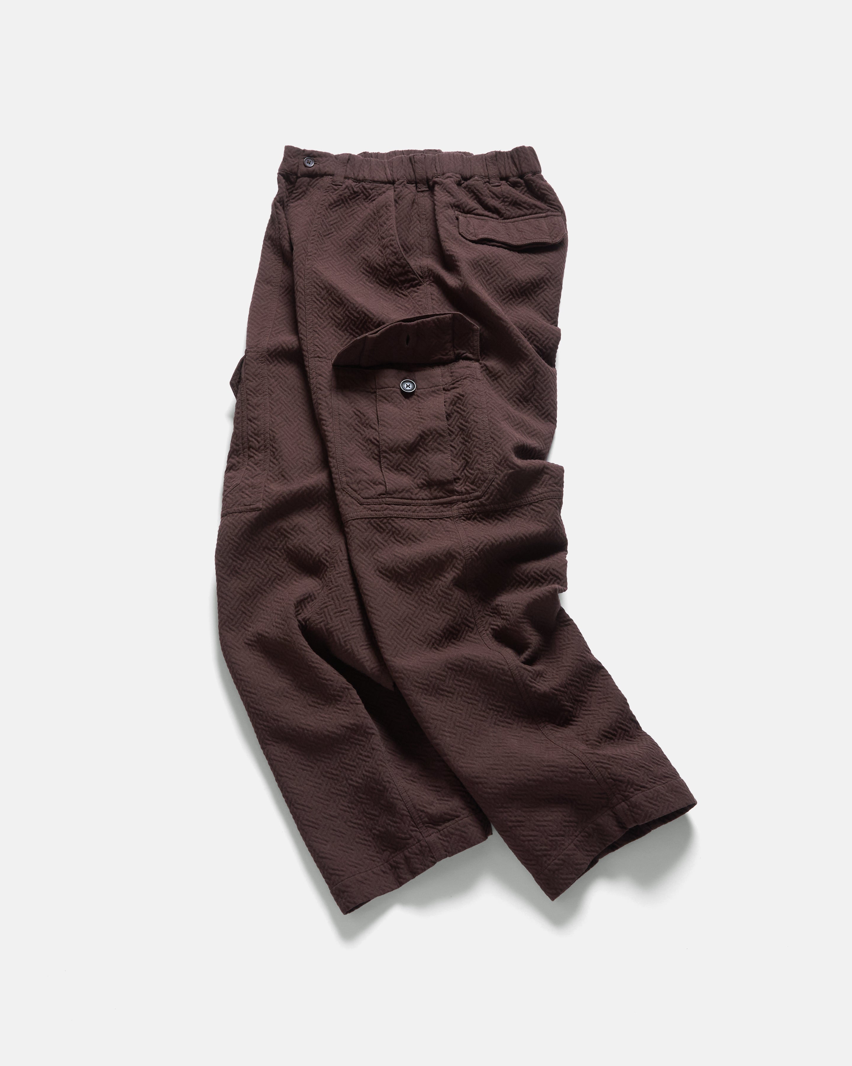 ELGIN CARGO PANT- UMBER DOUBLE WEAVE JACQUARD COTTON