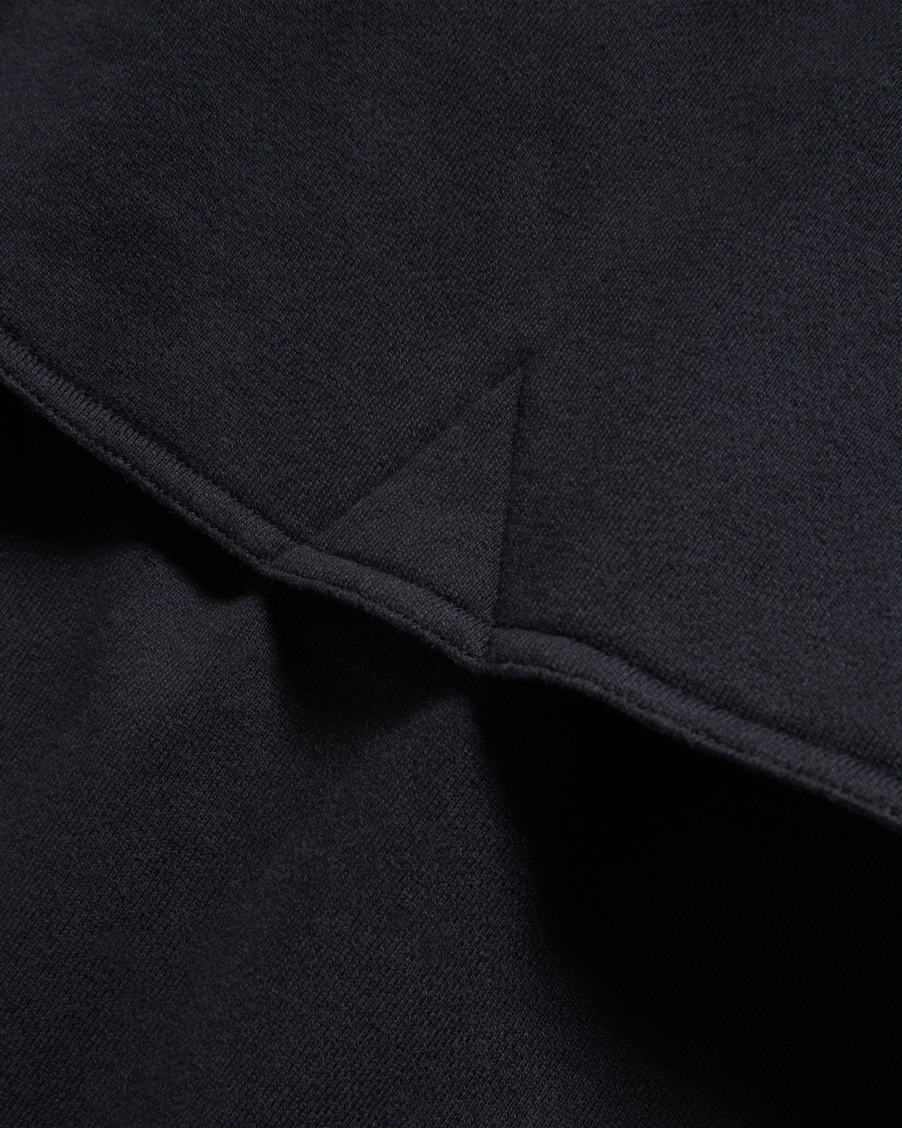 REHBEIN VENTED CREWNECK - BLACK 19oz. LOOPBACK TERRY