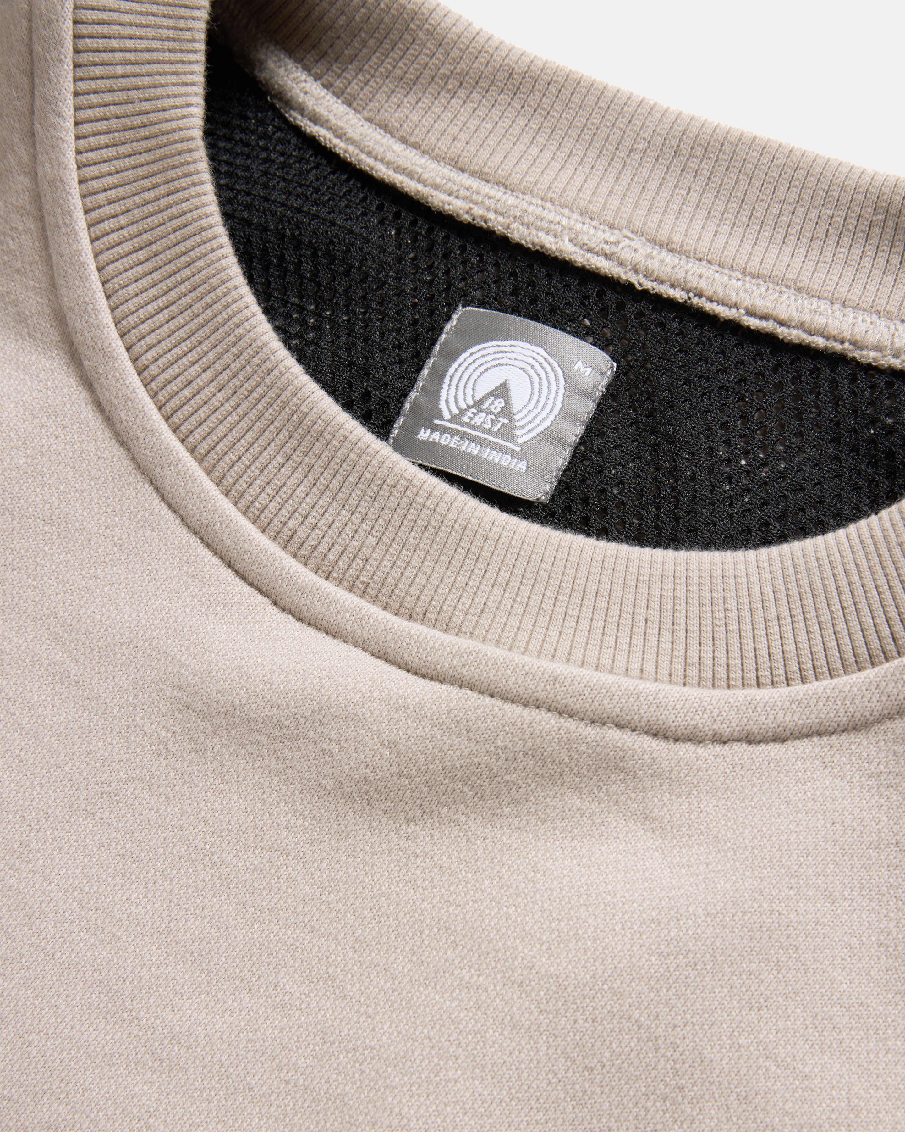 REHBEIN VENTED CREWNECK - PALE CASHEW 19oz. LOOPBACK TERRY