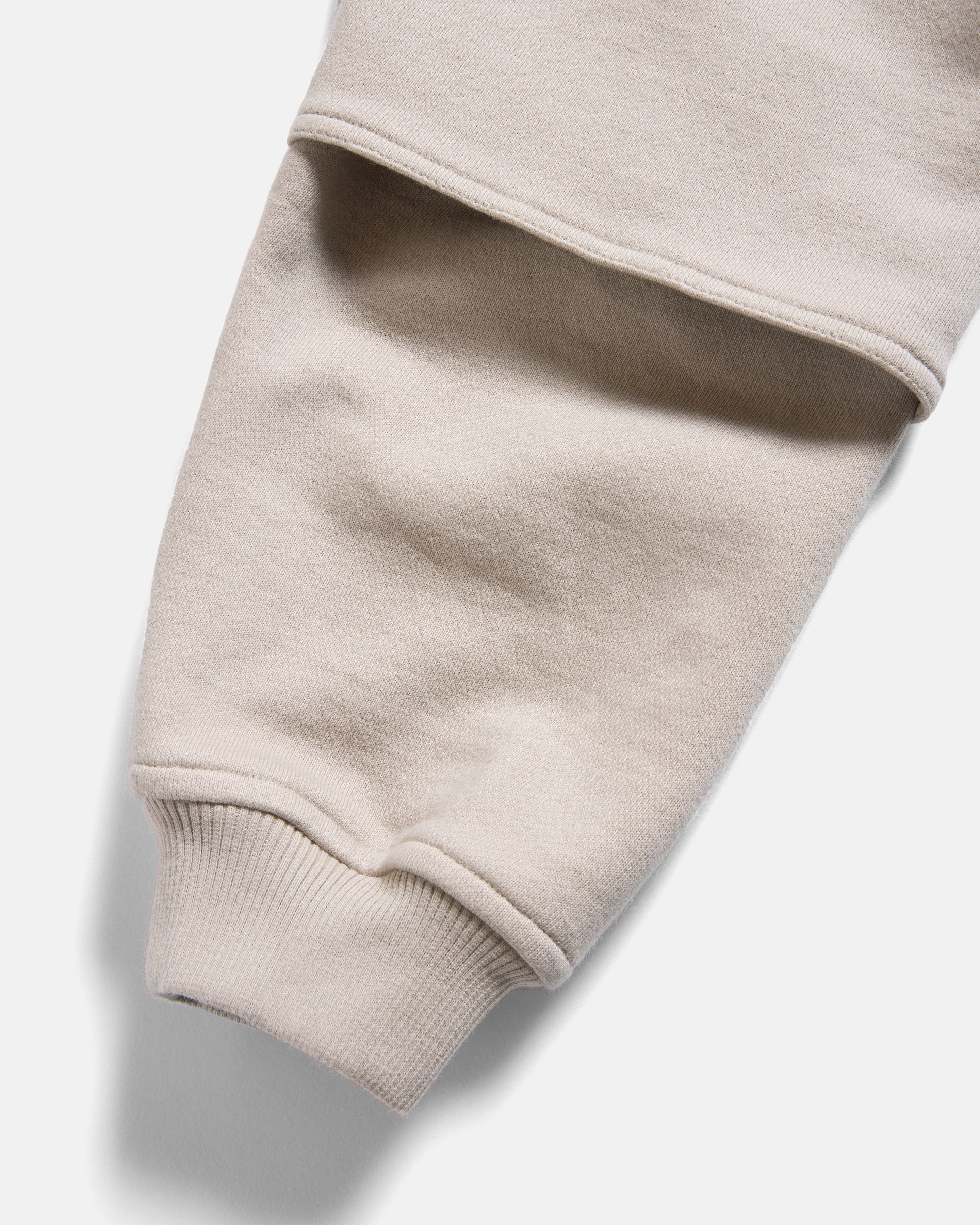 REHBEIN VENTED CREWNECK - PALE CASHEW 19oz. LOOPBACK TERRY