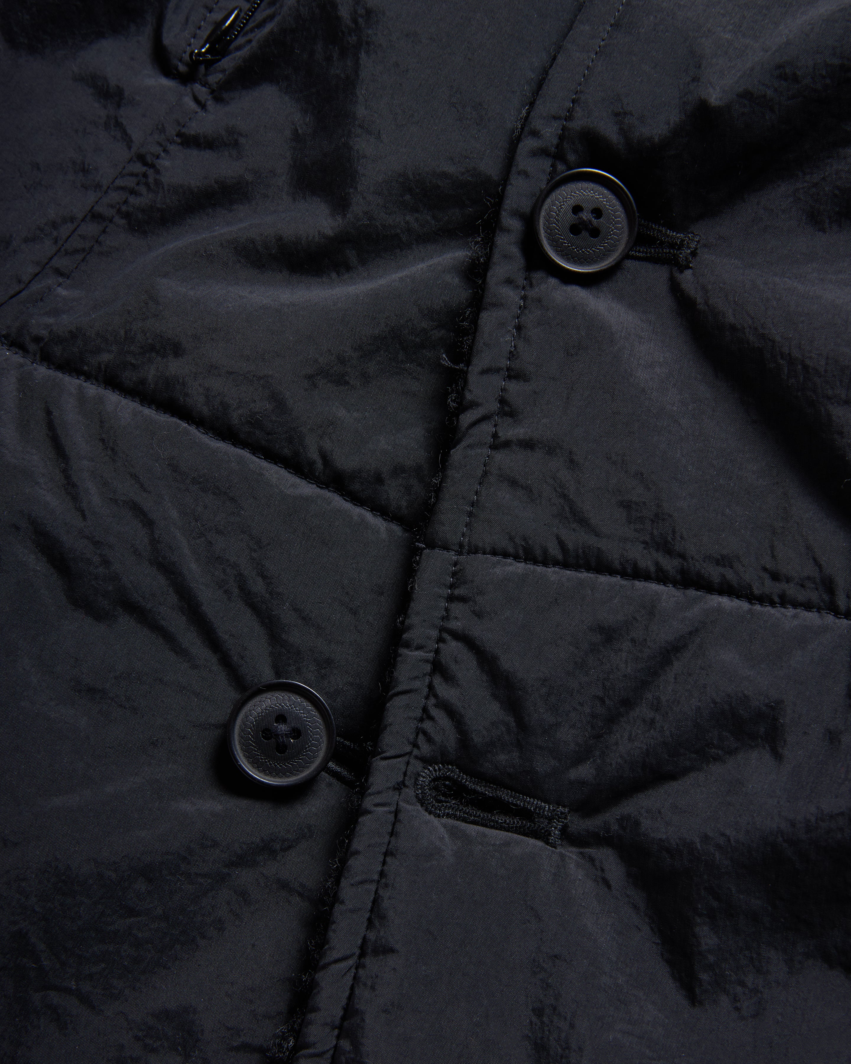 JOSEPH REVERSIBLE COACH'S JACKET - BLACK "FOHAIR" WOOLEN BOUCLÉ / WATER-REPELLENT BRUSHED NYLON