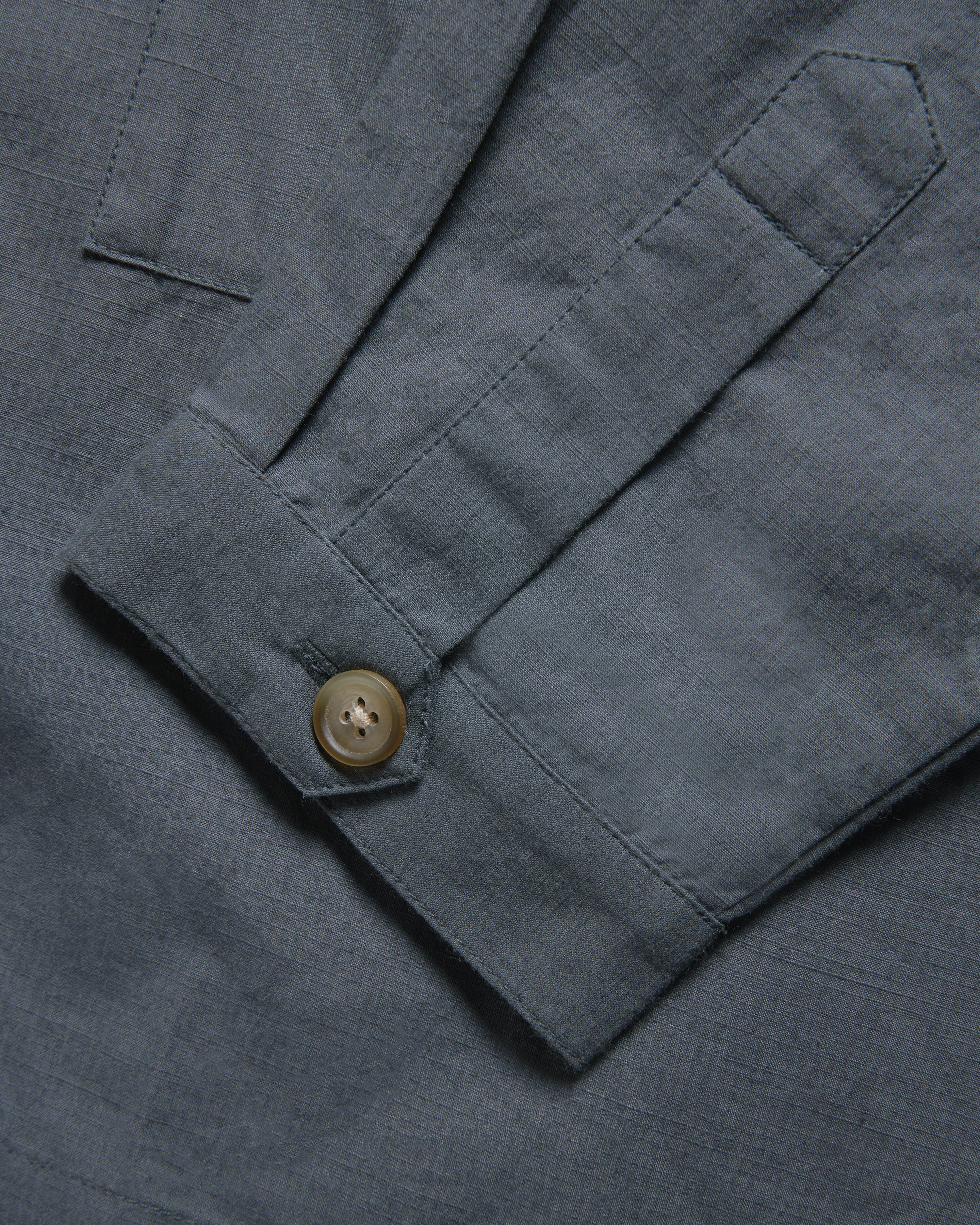 SAM SHIRT JACKET - WASHED SLATE COTTON MICRO RIPSTOP – 18 East