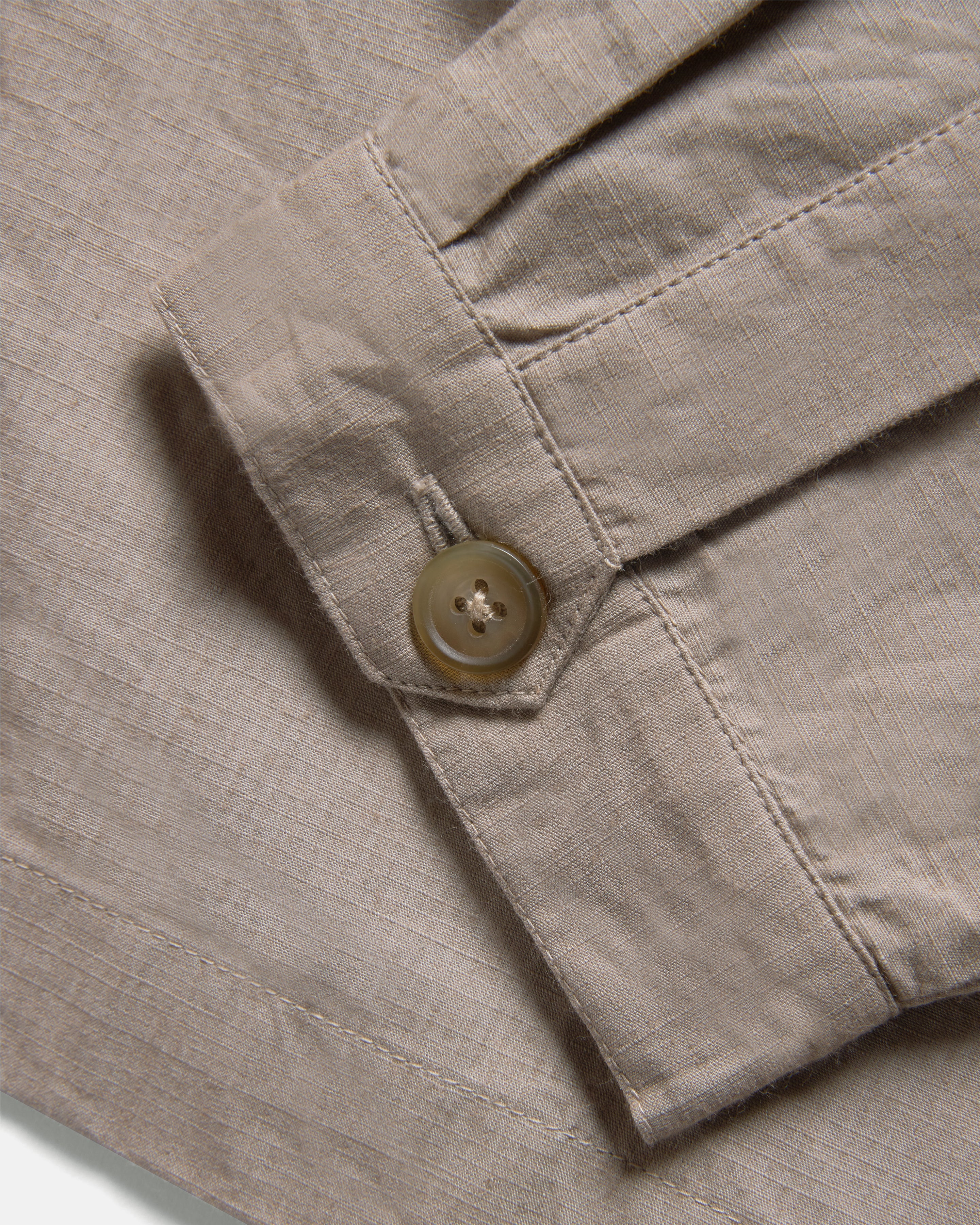 SAM SHIRT JACKET - VINTAGE KHAKI COTTON MICRO RIPSTOP
