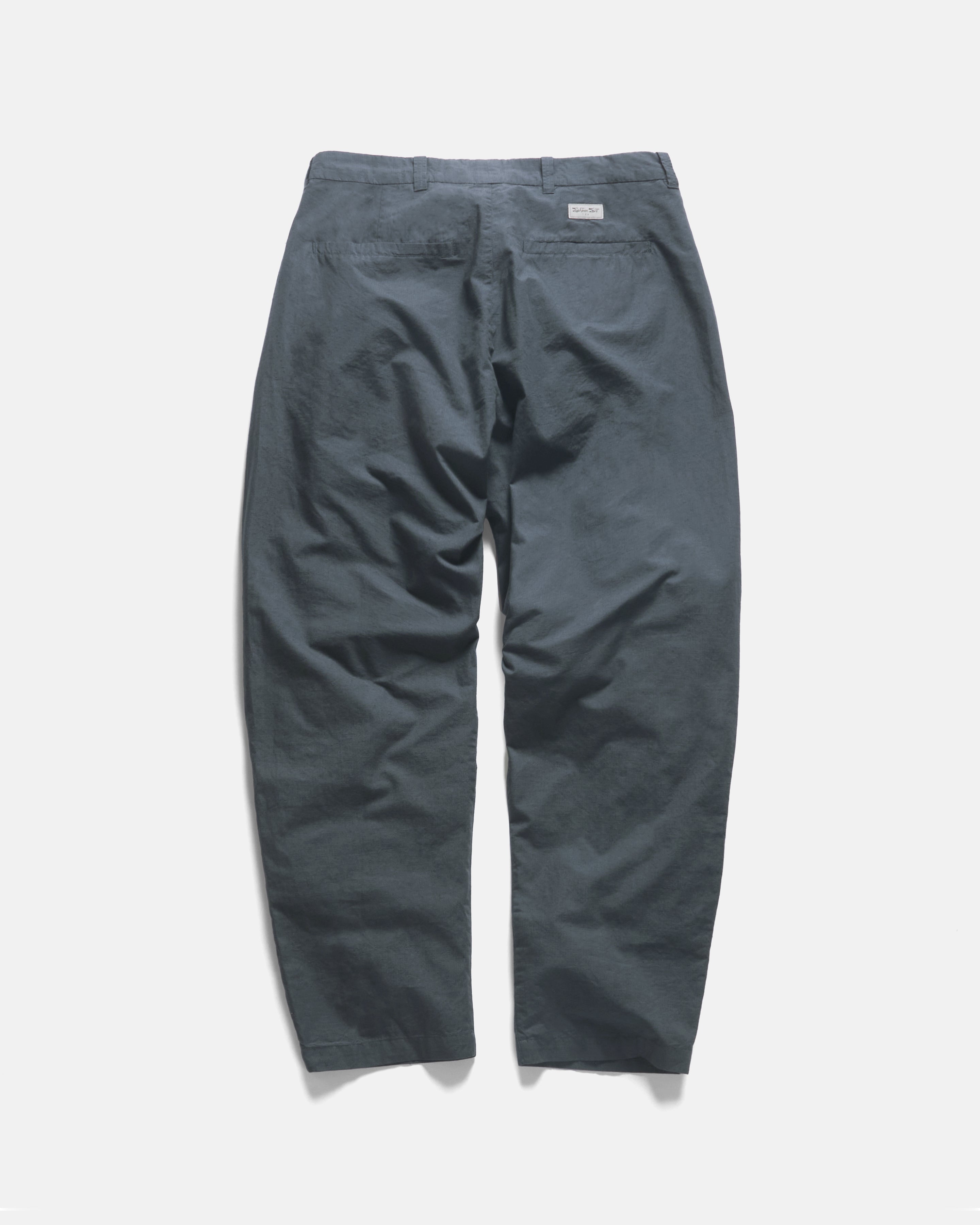 JIAN SINGLE PLEAT PANT - WASHED SLATE COTTON MICRO RIPSTOP – 18 East