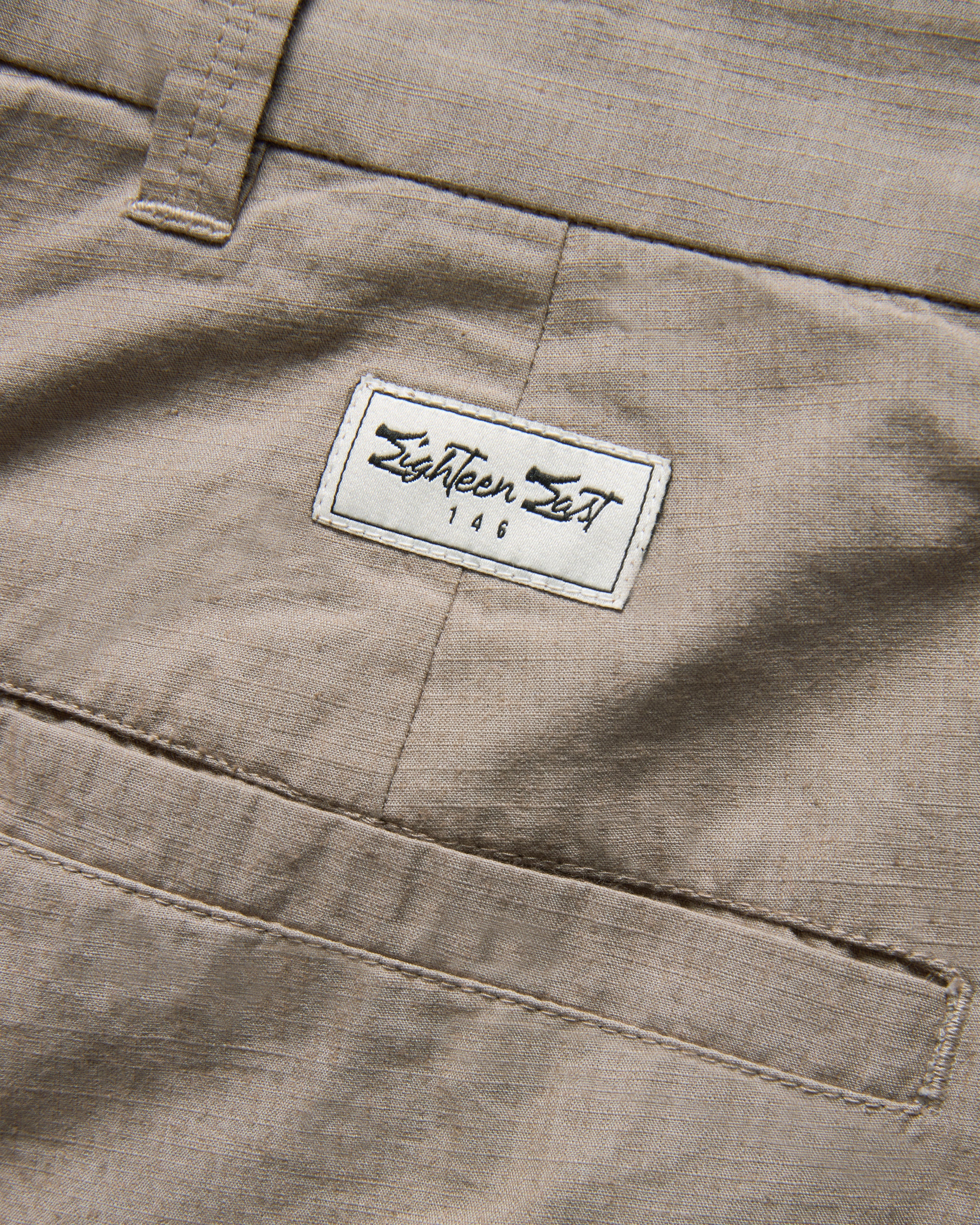 JIAN SINGLE PLEAT PANT - VINTAGE KHAKI COTTON MICRO RIPSTOP