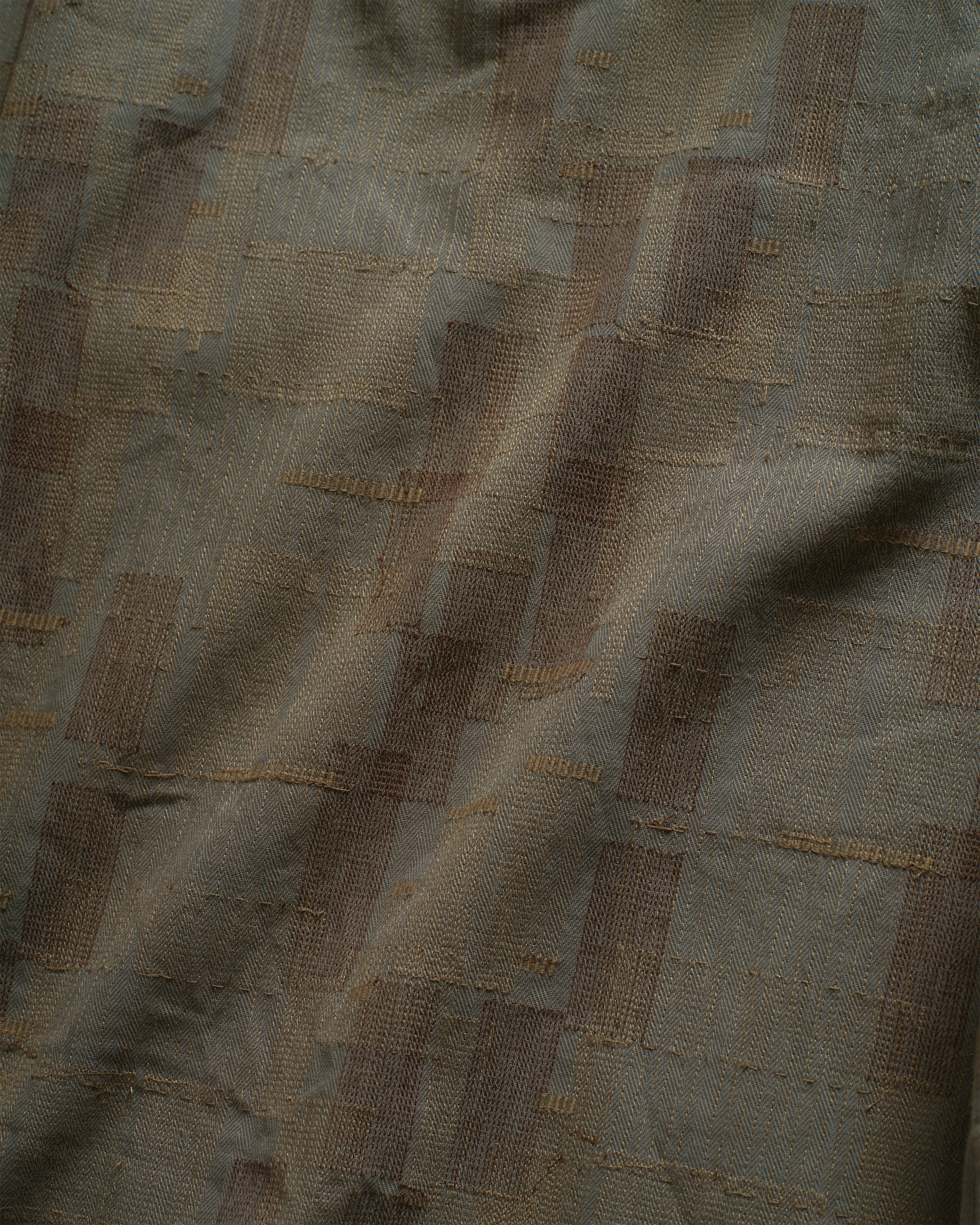 FULL ZIP CALEB SHIRT - MULLED BASIL / COVERT GREEN / BLACK SCATTER EMBROIDERED HBT MIL-SPEC COTTON