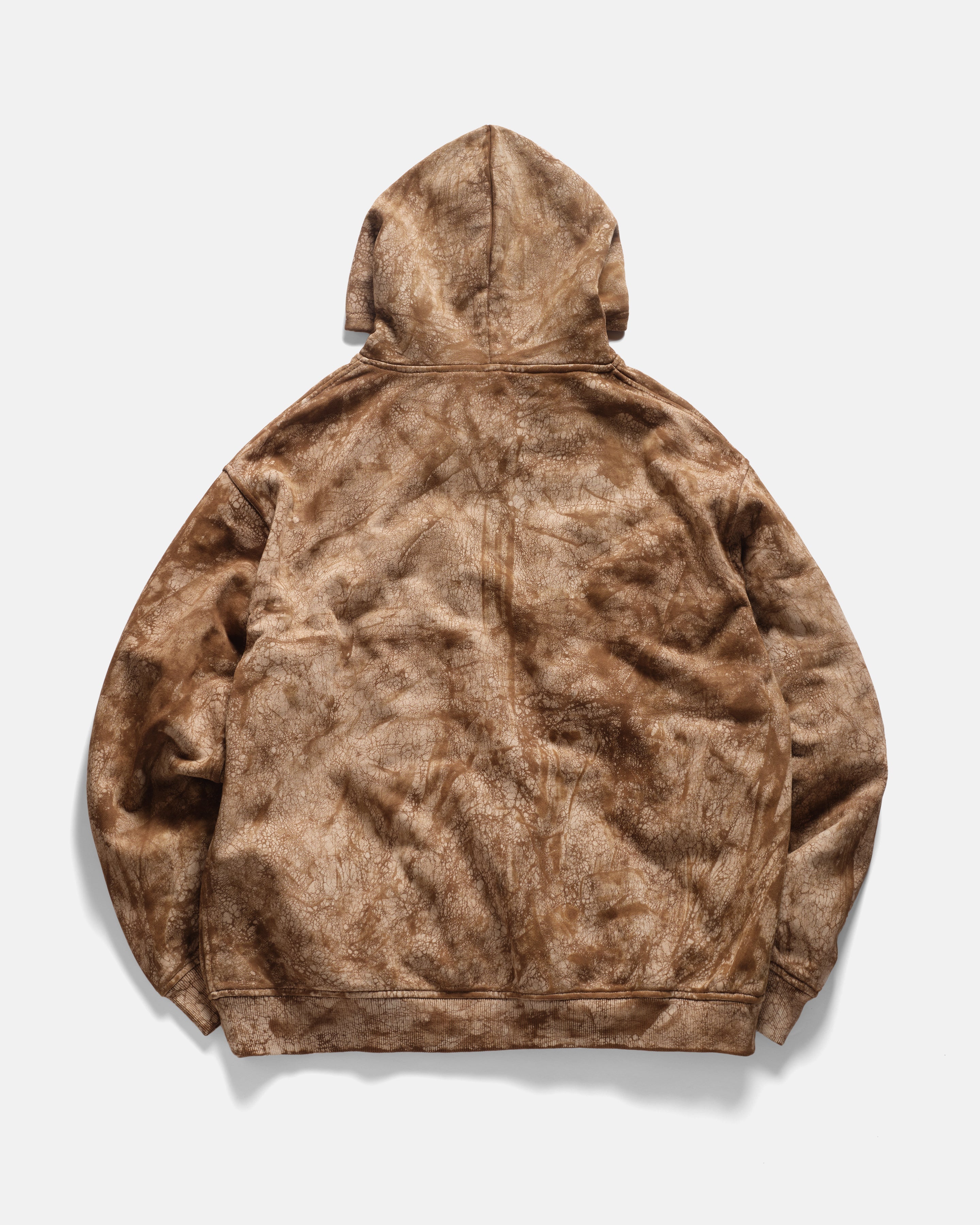 TOLMIE FULLZIP SWEATSHIRT - CARAMEL DYED 19oz. ALL COTTON FLEECE WITH EARTH PAISLEY PRINTED LOOPBACK TERRY BACK