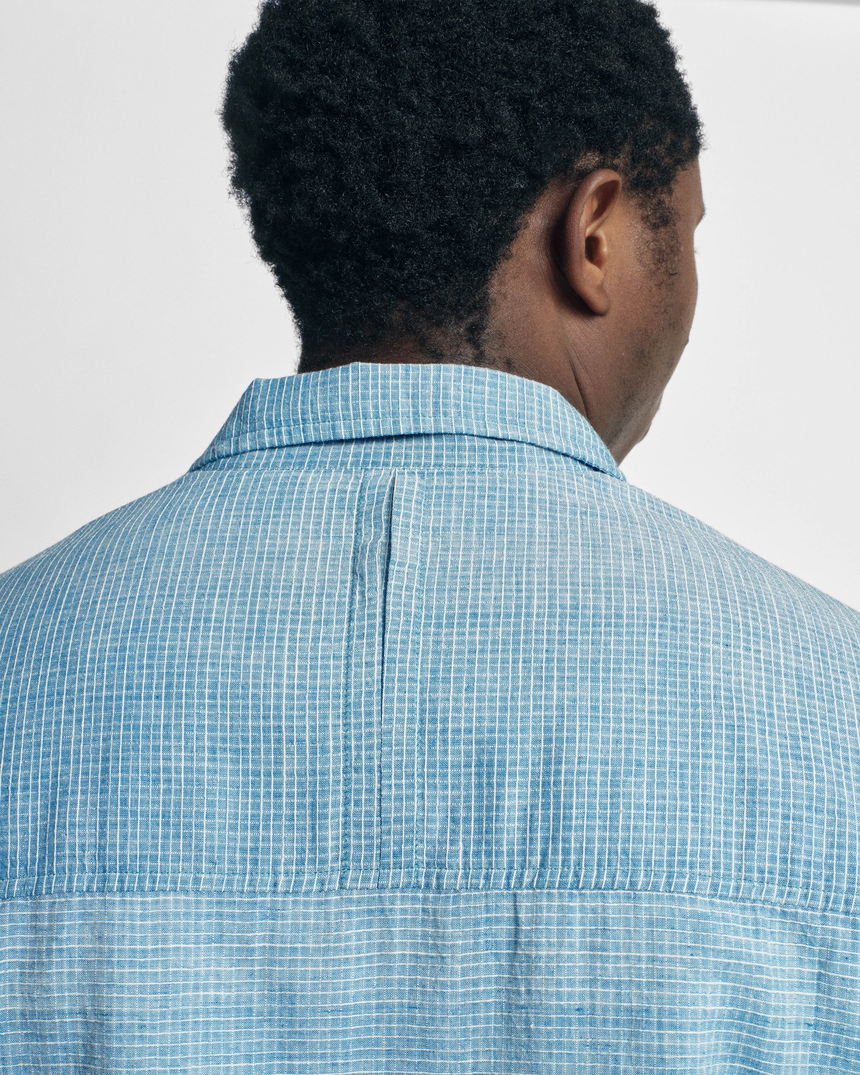 S/S SINGLE POCKET SAM SHIRT - CHAMBRAY / WHITE HANDWOVEN COTTON RIPSTOP