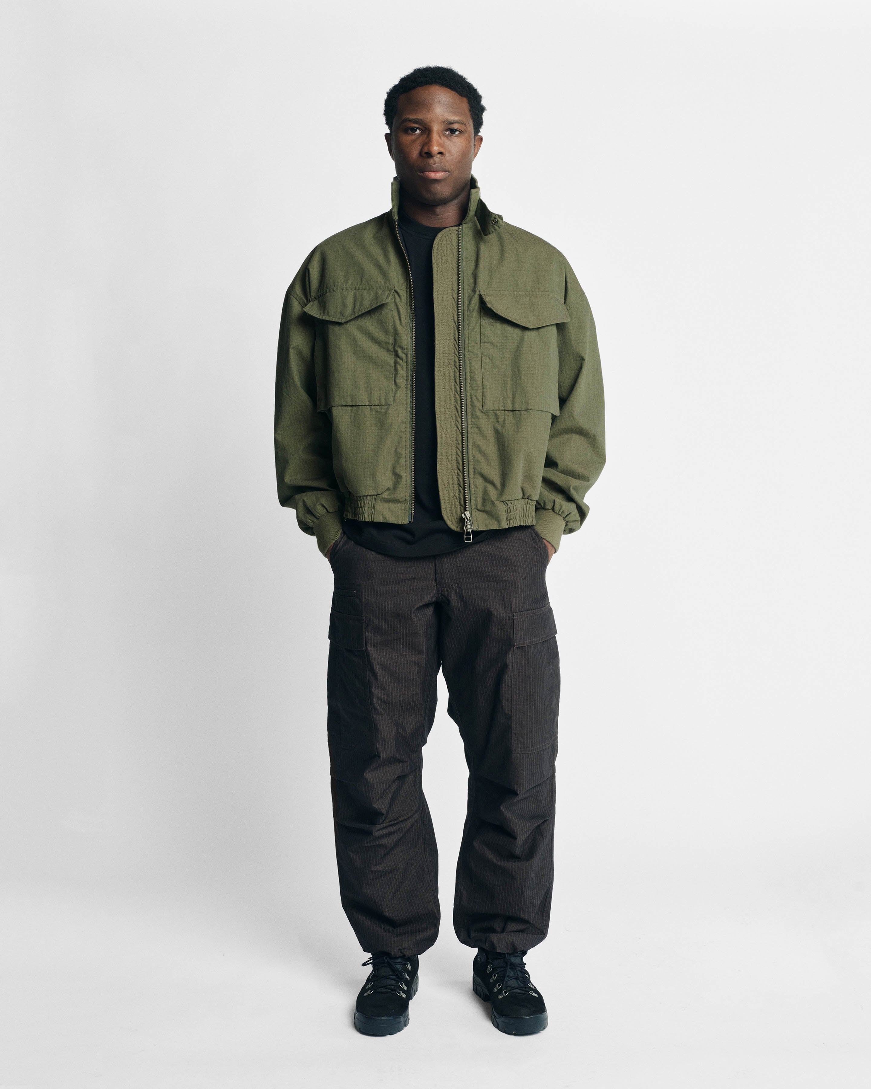 WEP FLIGHT JACKET - SAGE OLIVE / KHAKI DOUBLE-DYE COTTON/NYLON RIPSTOP