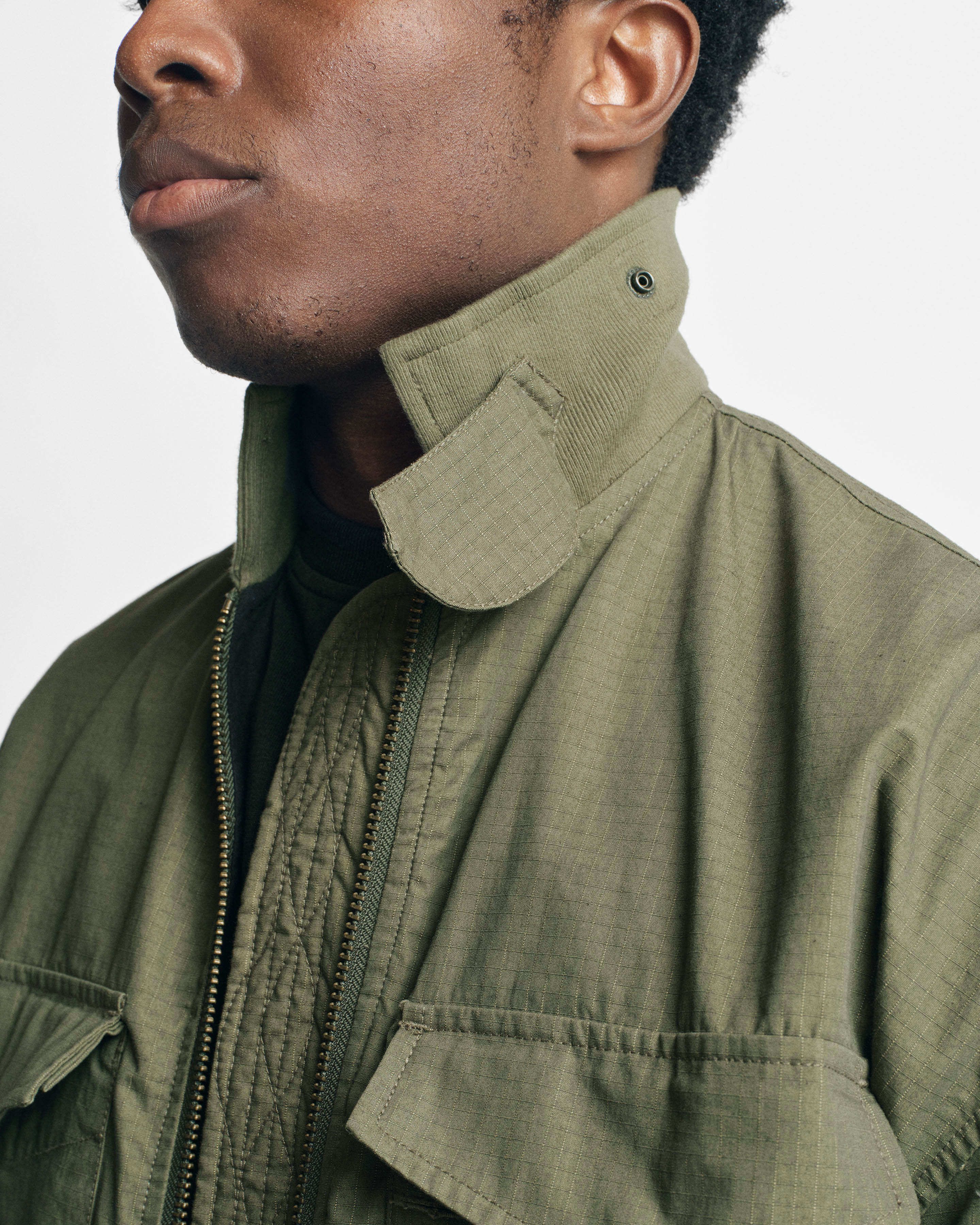 WEP FLIGHT JACKET - SAGE OLIVE / KHAKI DOUBLE-DYE COTTON/NYLON RIPSTOP