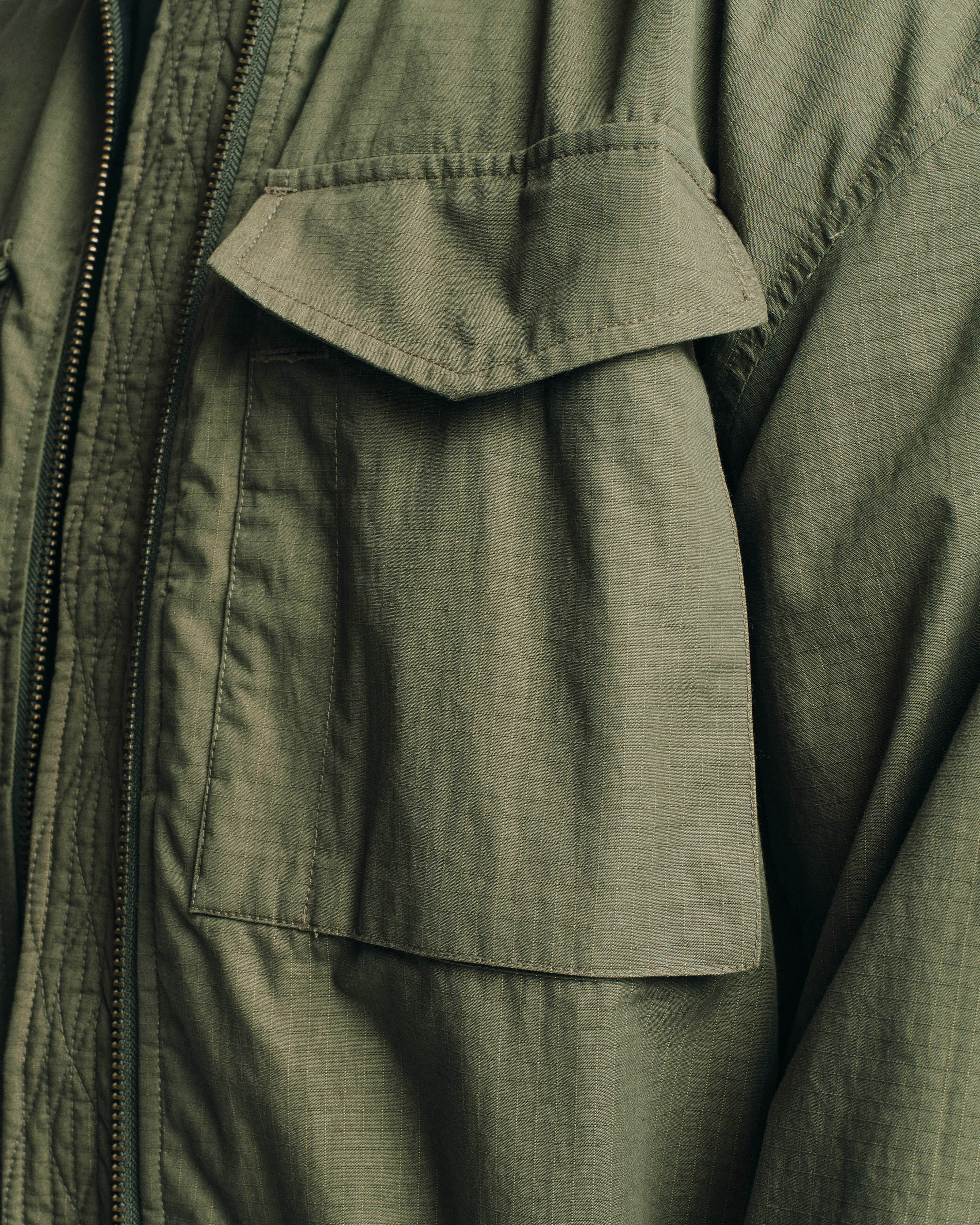 WEP FLIGHT JACKET - SAGE OLIVE / KHAKI DOUBLE-DYE COTTON/NYLON RIPSTOP