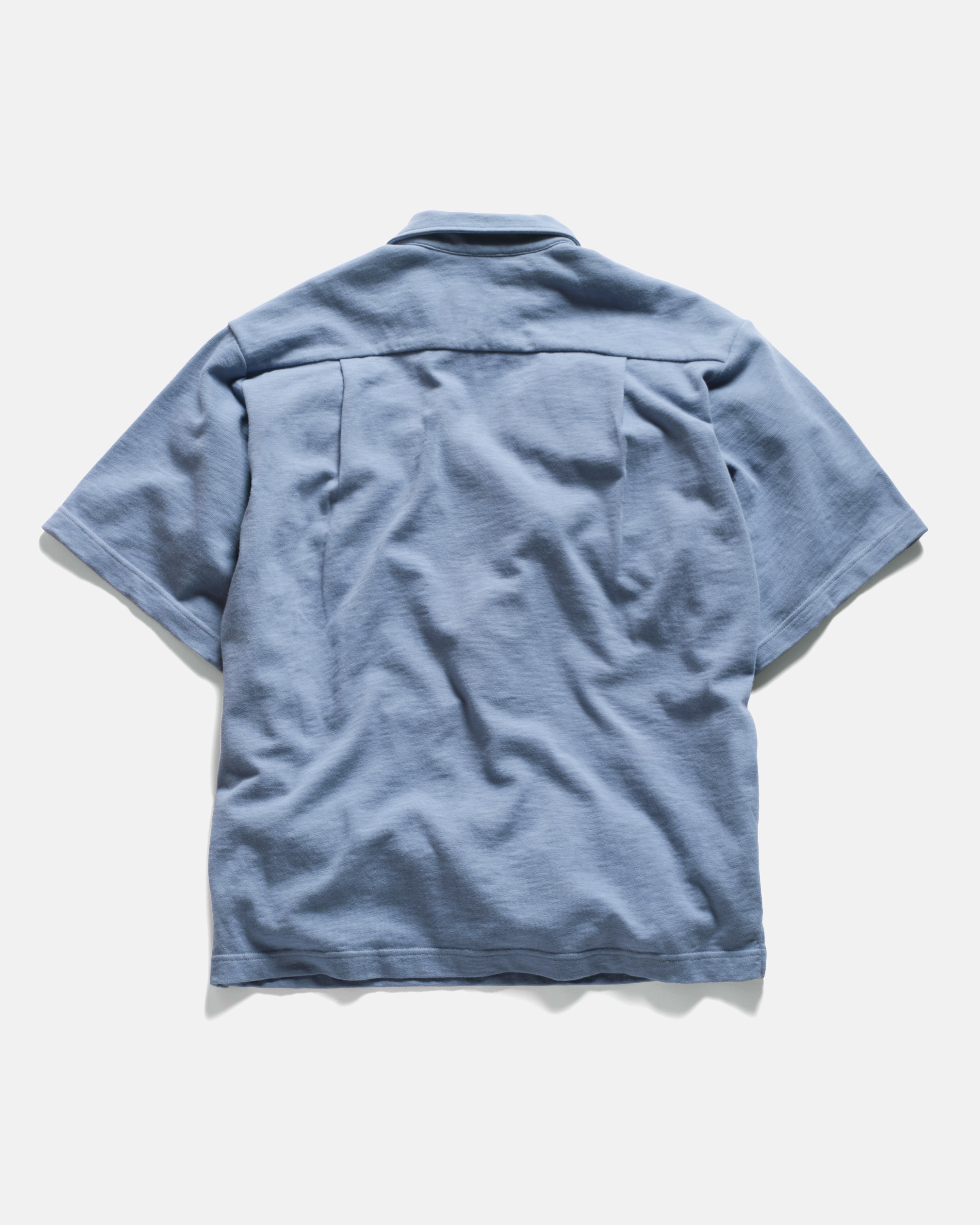 SS HOLLOW POLO - RINSED ROYAL 9.2 oz SLUB COTTON JERSEY