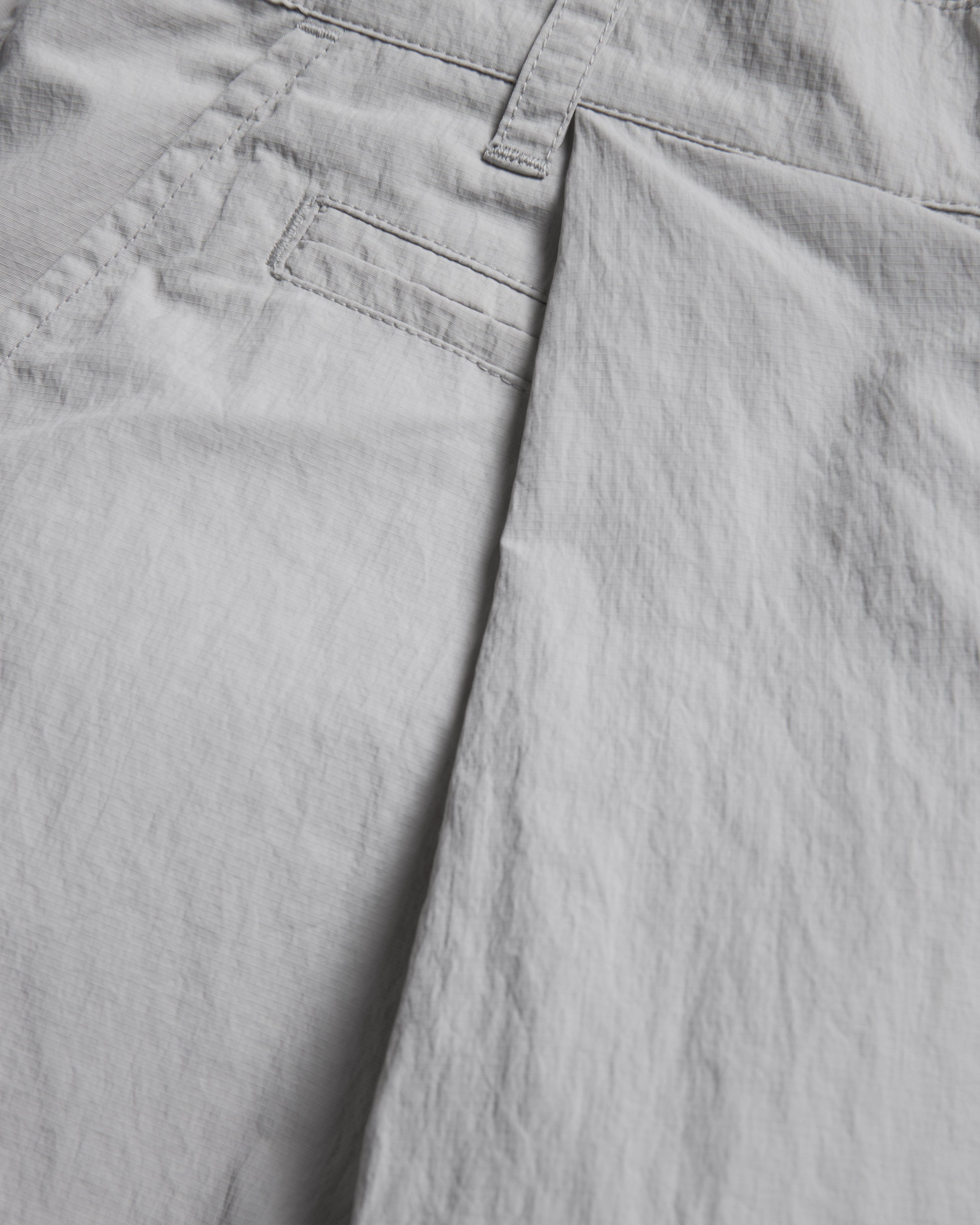 EMERY PLEATED BIG SHORTS - FOG GRAY FEATHERWEIGHT MICRO RIPSTOP NYLON