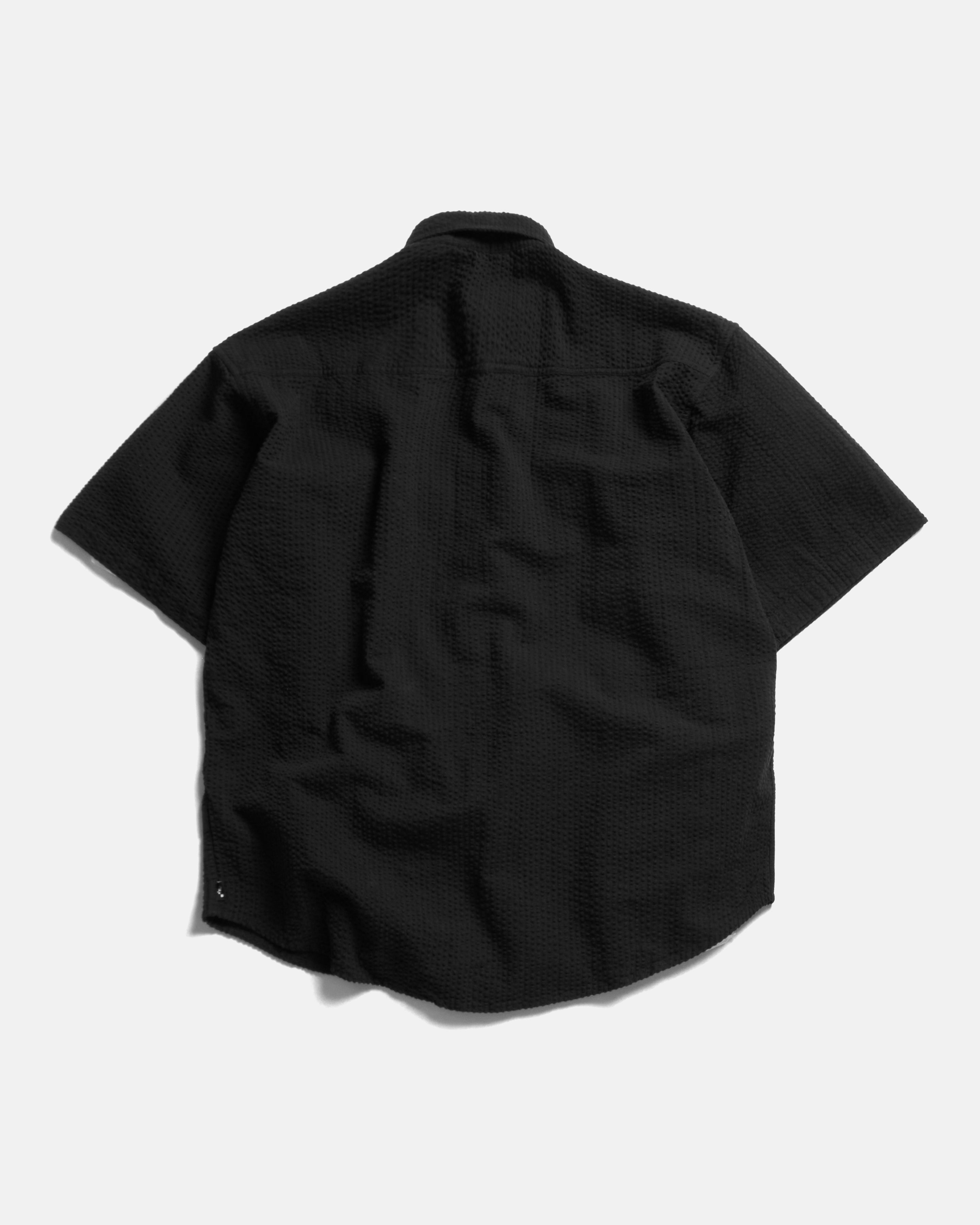 SS EASY WORK SHIRT -TONAL BLACK COTTON SEERSUCKER – 18 East
