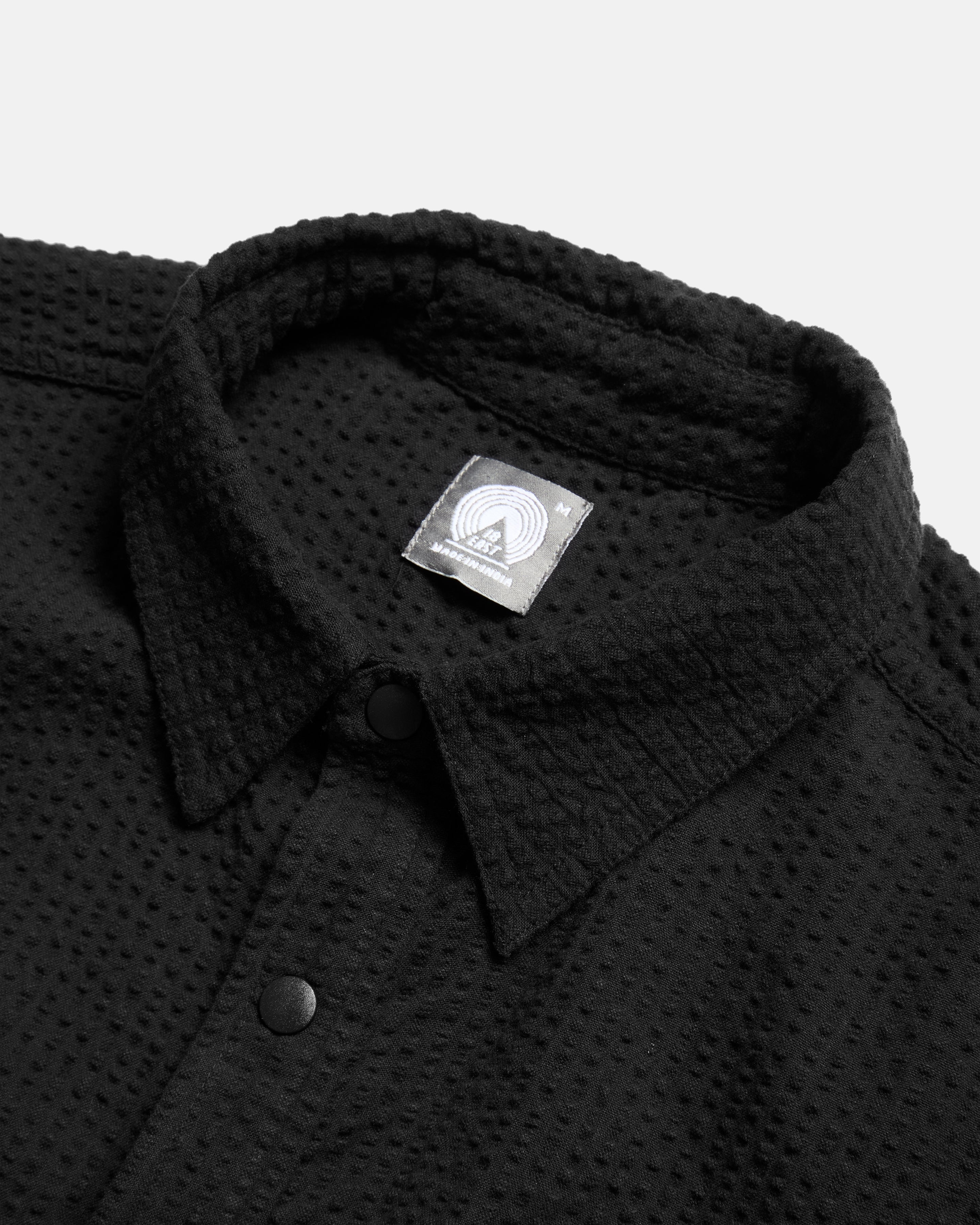 SS EASY WORK SHIRT -TONAL BLACK COTTON SEERSUCKER