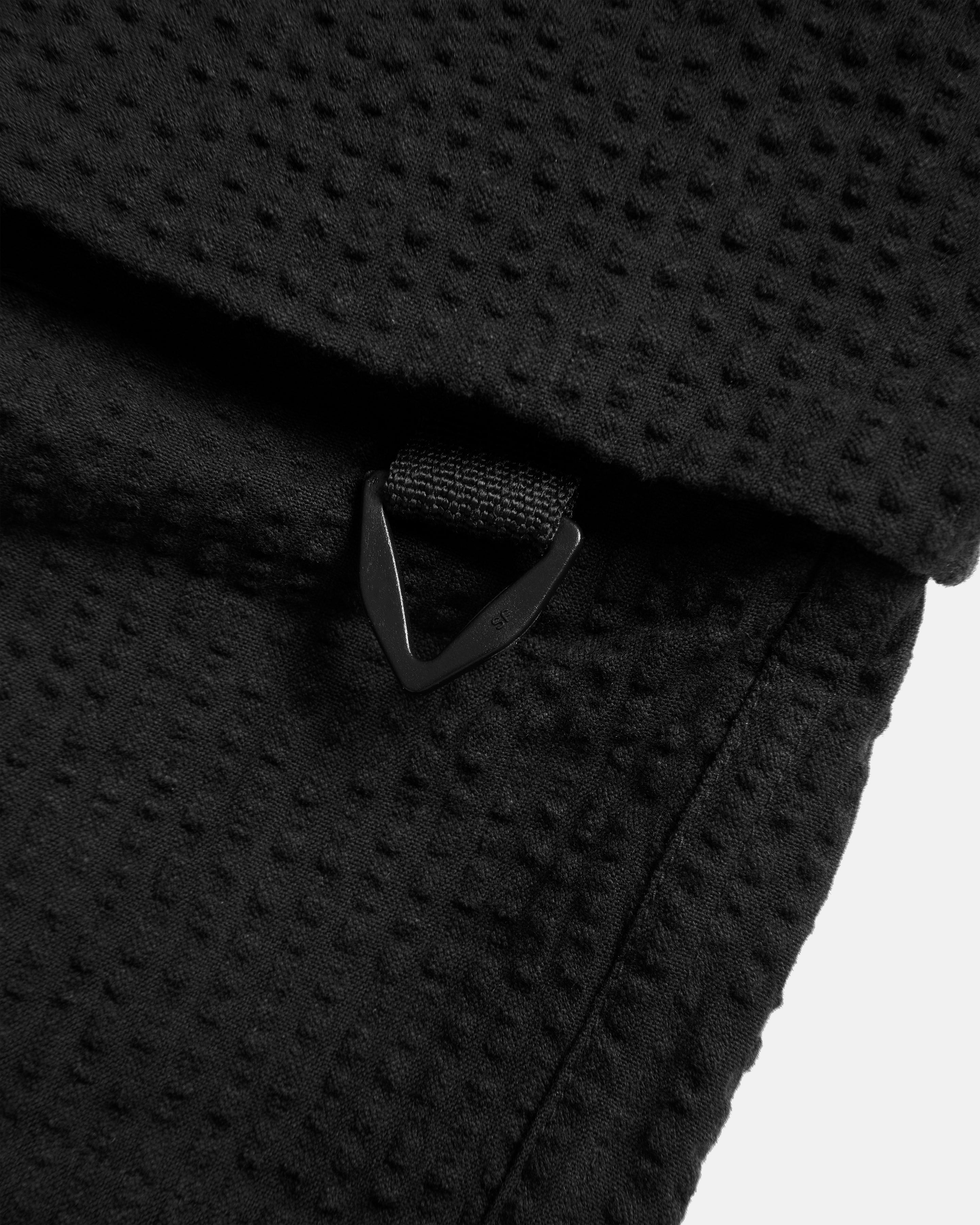 VETTI UTILITY SHORTS - TONAL BLACK COTTON SEERSUCKER