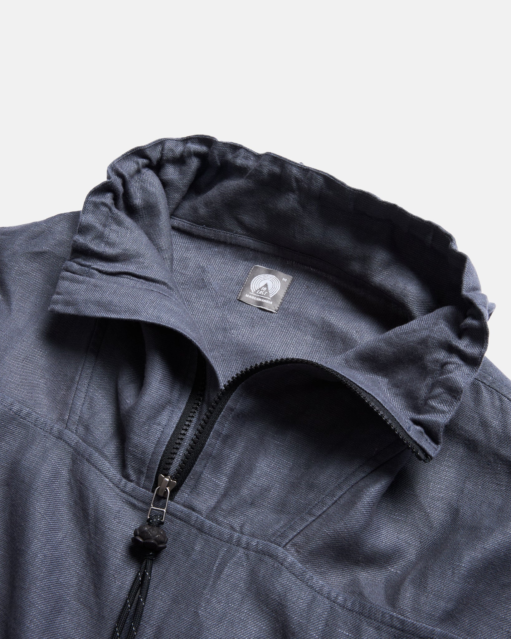 CATA QUARTER ZIP SMOCK PULLOVER - TURBULENCE SLATE LINEN TWILL