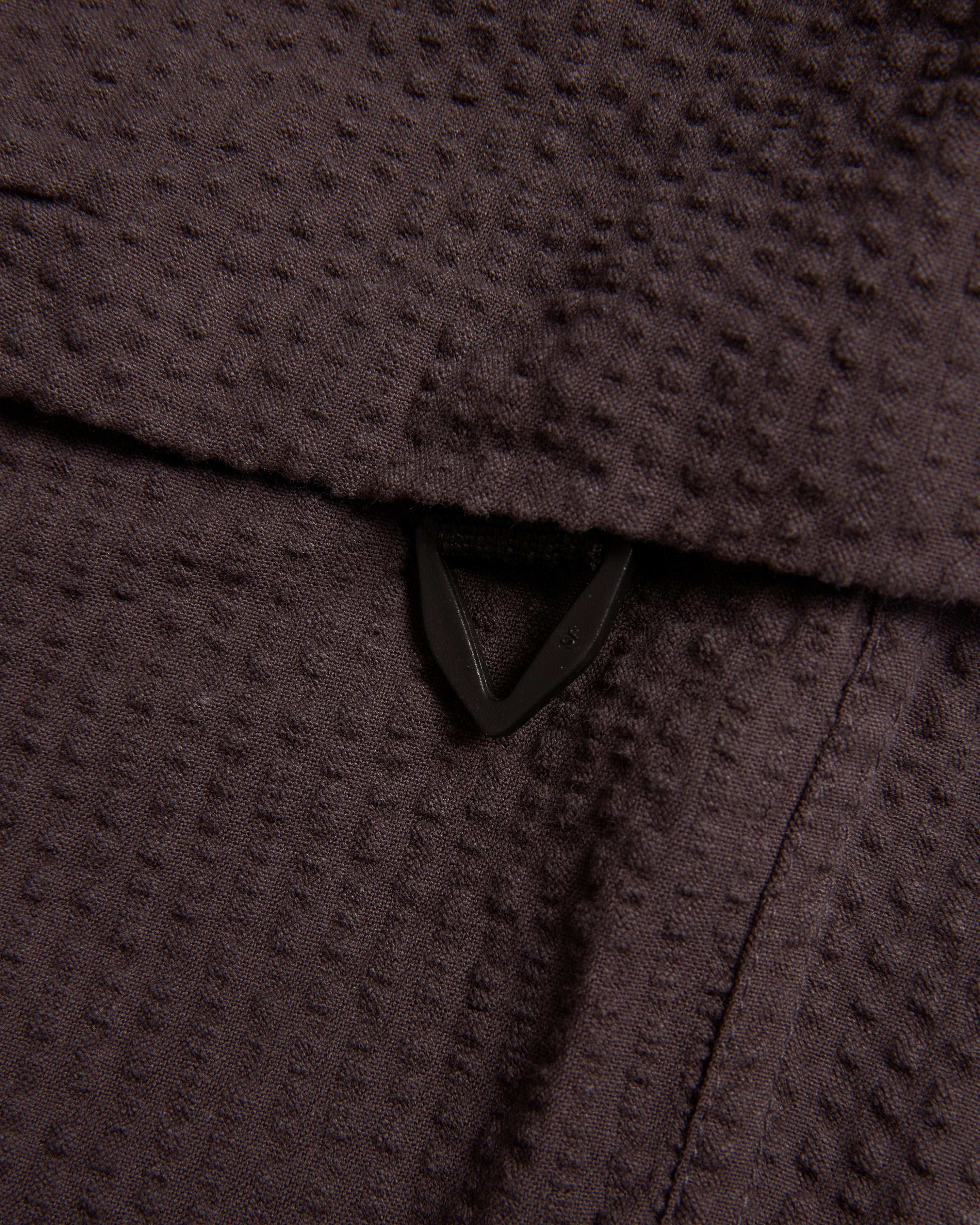 VETTI UTILITY SHORTS - TONAL FONDENTE COTTON SEERSUCKER