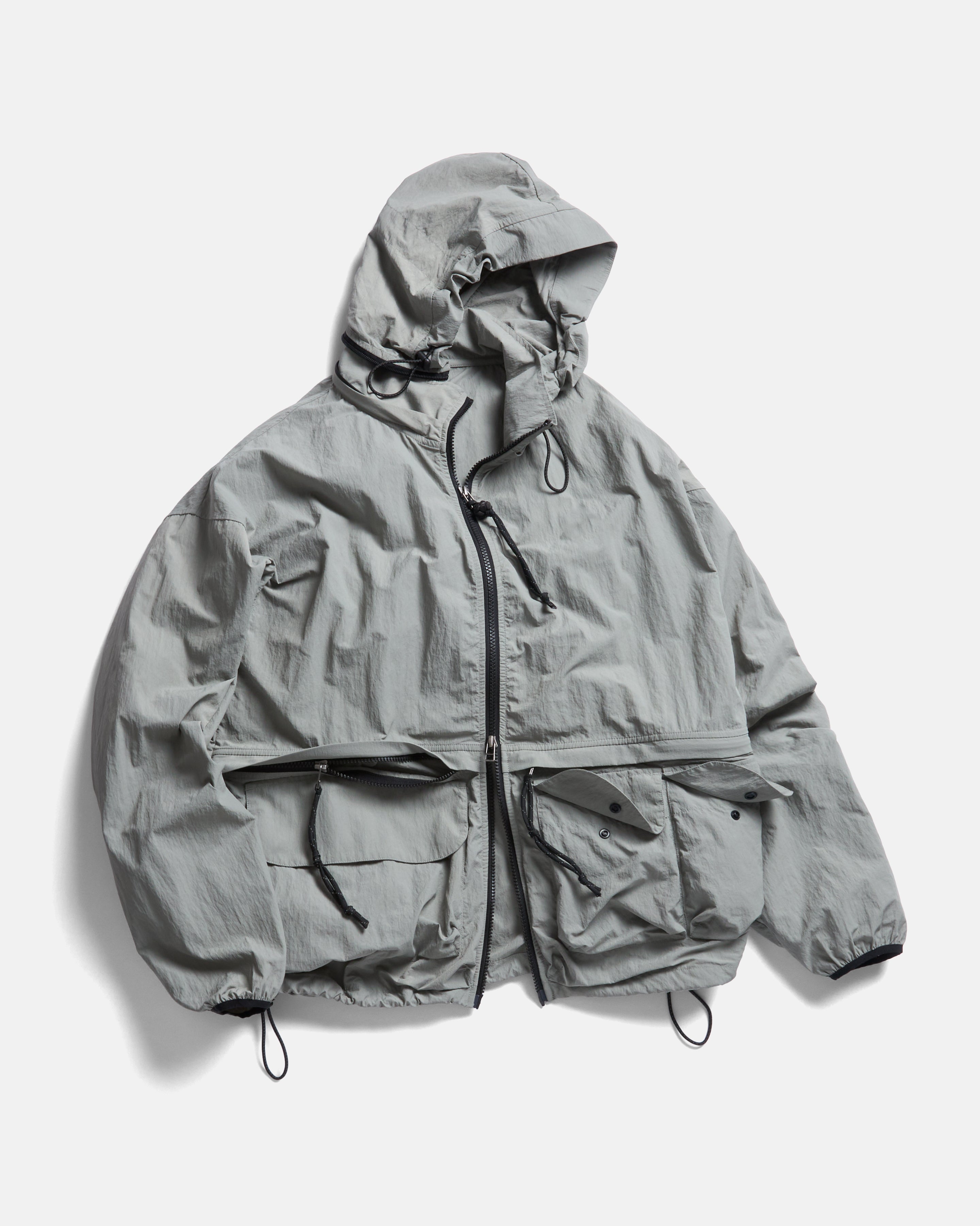 BANKS 2.0 UTILITY JACKET WITH REMOVABLE HOOD - LUNAR ROCK FEATHERWEIGHT MICRO RIPSTOP NYLON
