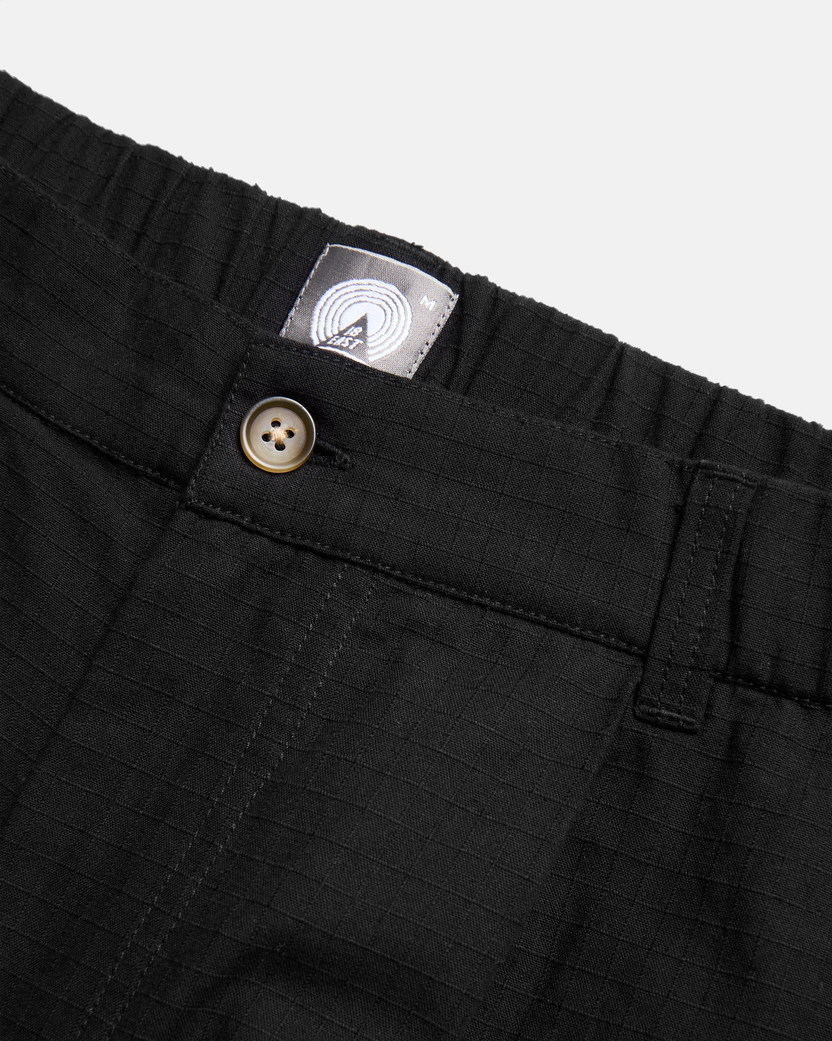 KELL PLEATED BIG PANT - BLACK COTTON RIPSTOP