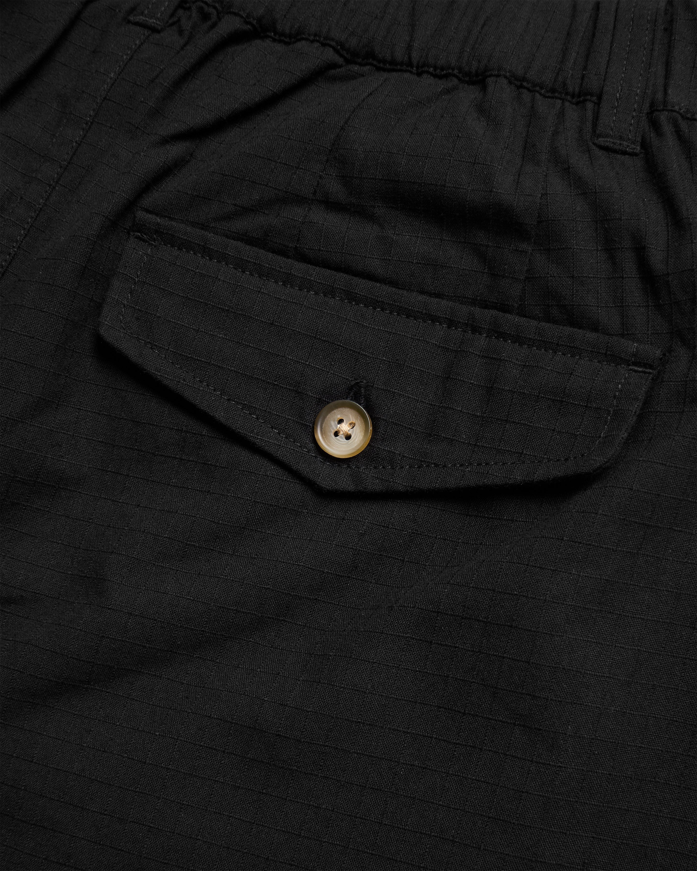 KELL PLEATED BIG PANT - BLACK COTTON RIPSTOP