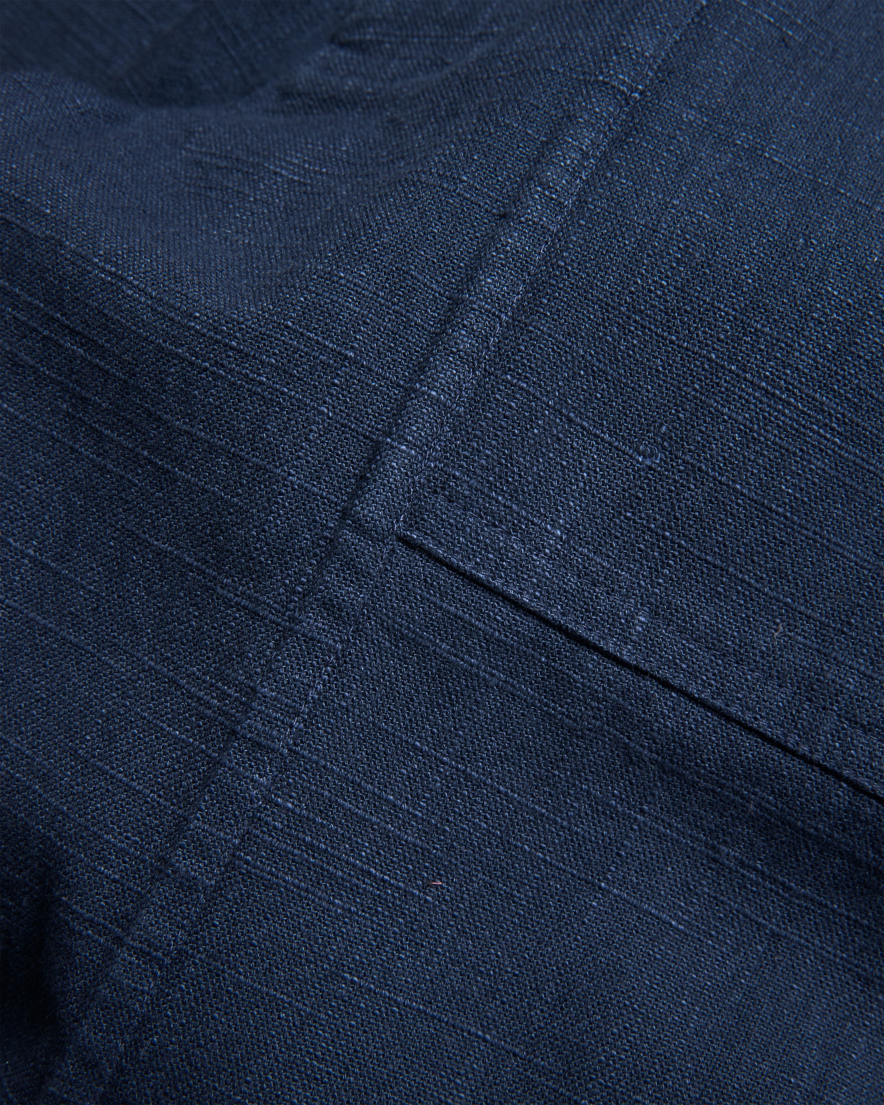 ROY BAKER PANT - WASHED NAVY COTTON THICK & THIN BASKETWEAVE