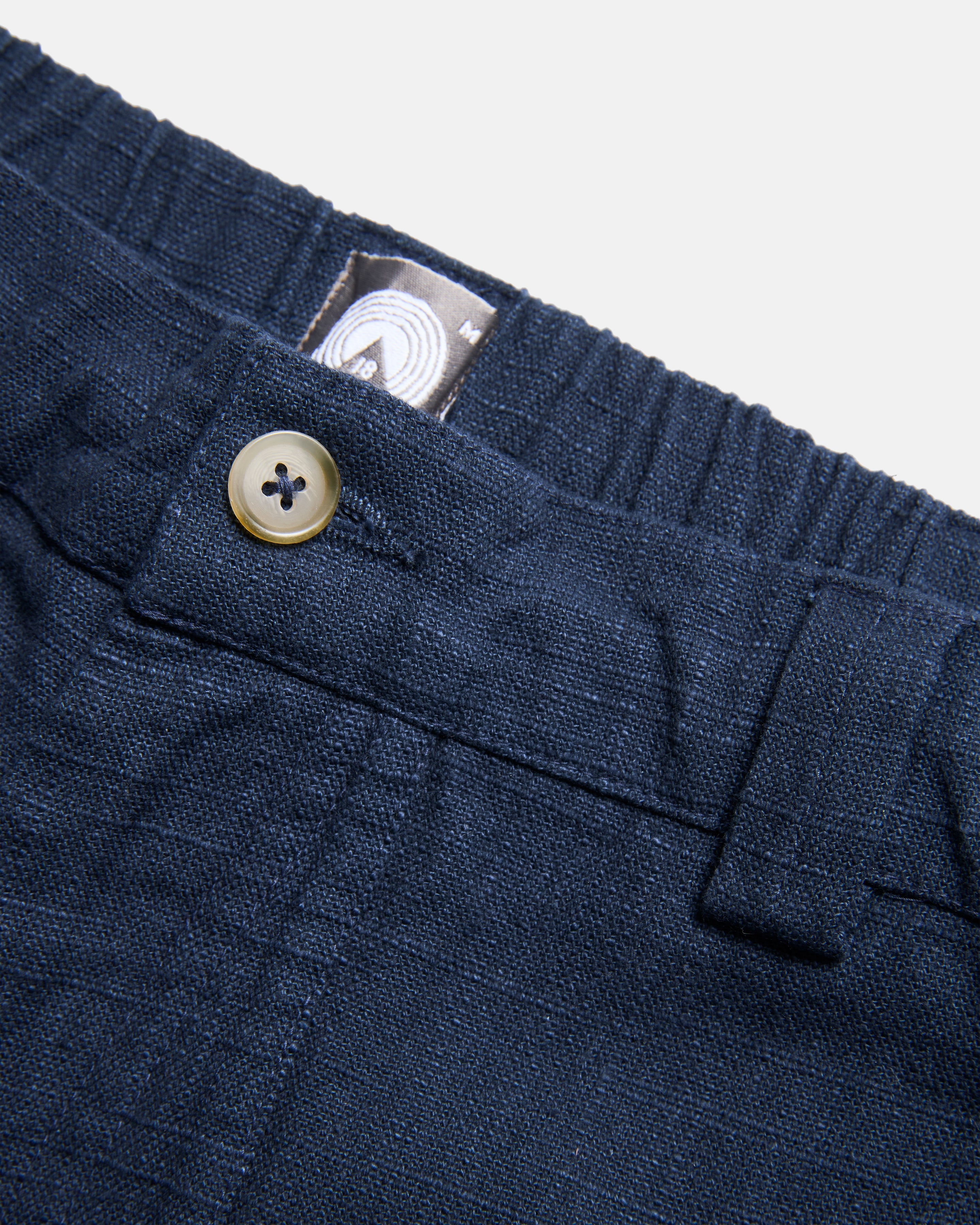 ROY BAKER PANT - WASHED NAVY COTTON THICK & THIN BASKETWEAVE