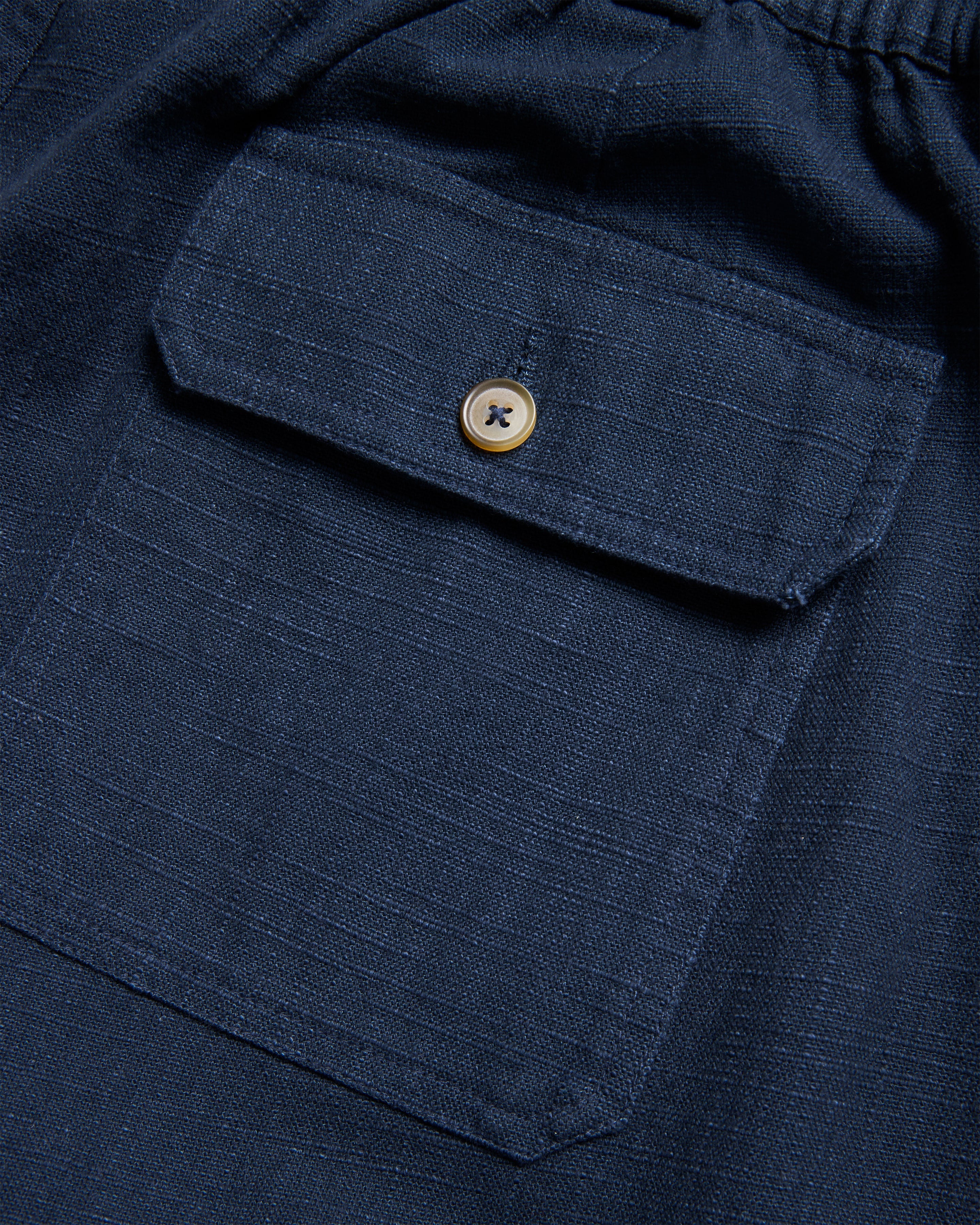 ROY BAKER PANT - WASHED NAVY COTTON THICK & THIN BASKETWEAVE