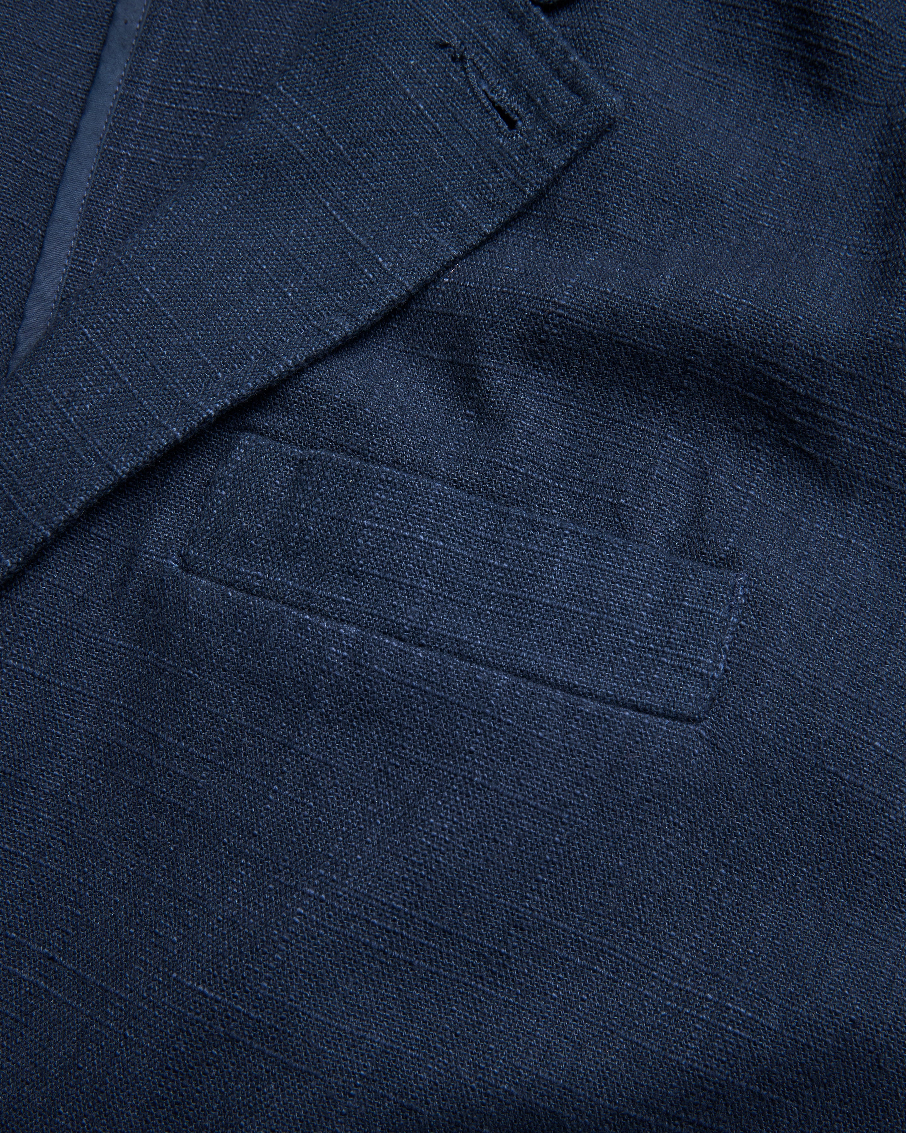 ASHEVILLE OVERSIZED BLAZER - WASHED NAVY COTTON THICK & THIN BASKETWEAVE