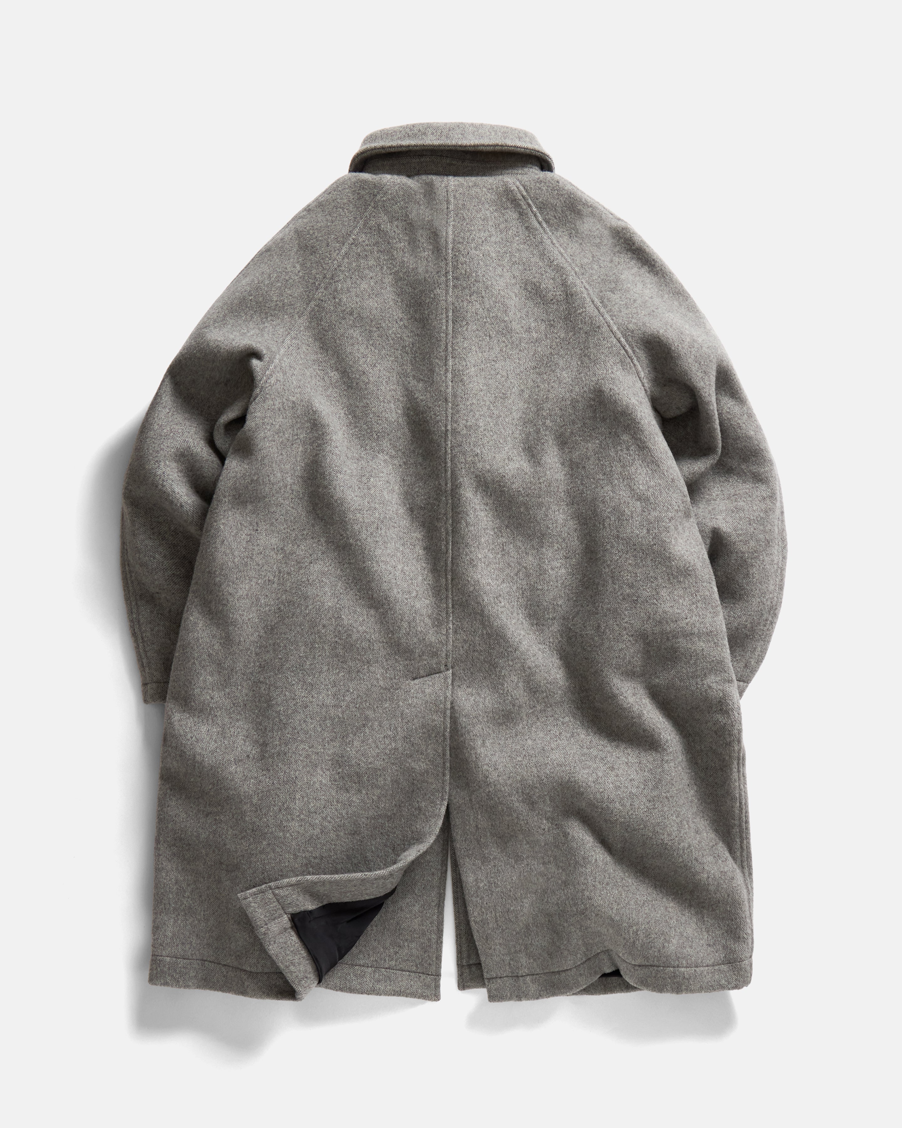 PREORDER: FULL RAGLAN BALMACAAN - BRUSHED WOOLEN HERRINGBONE