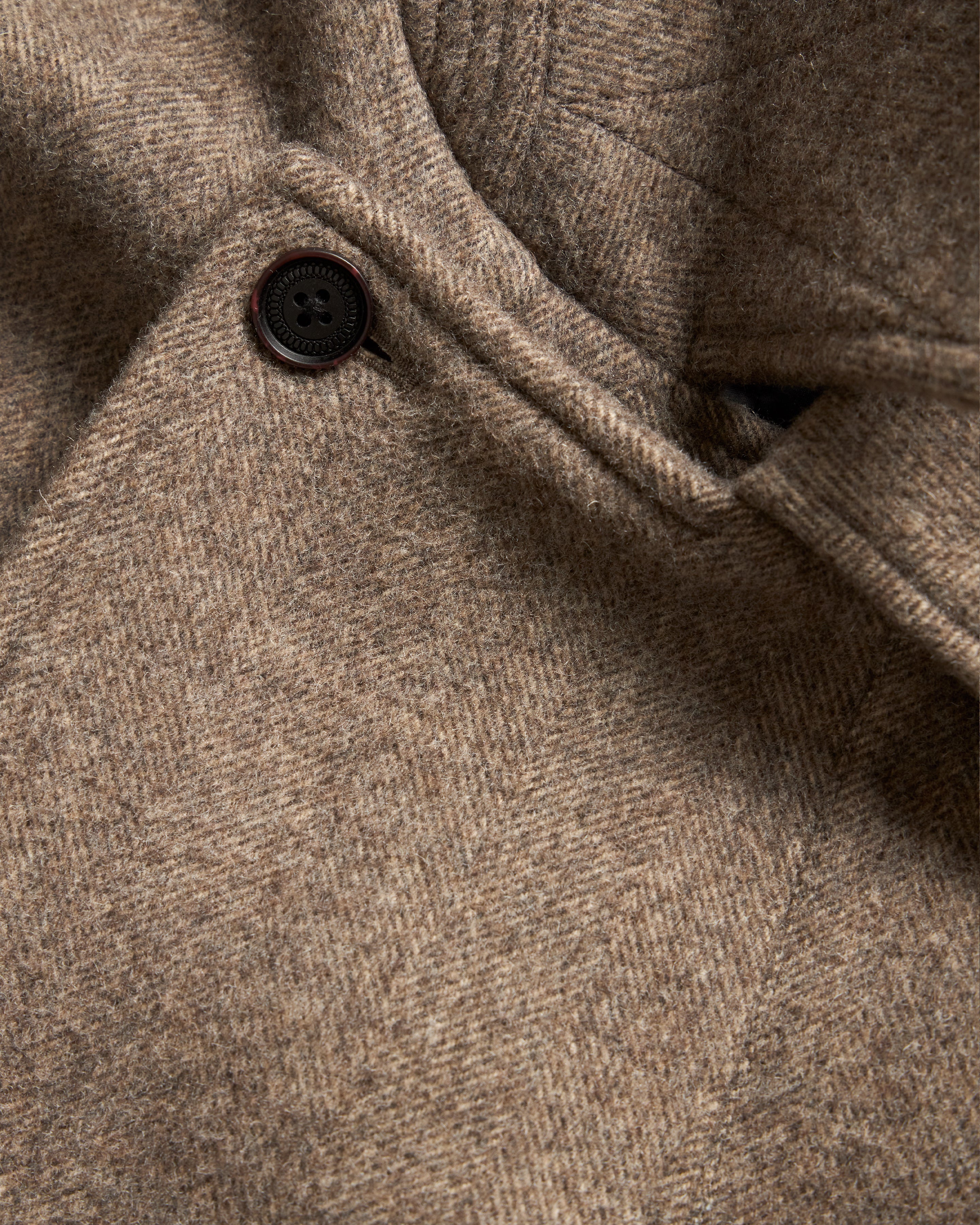 PREORDER: BELTED BRIDGE COAT - BRUSHED WOOLEN HERRINGBONE