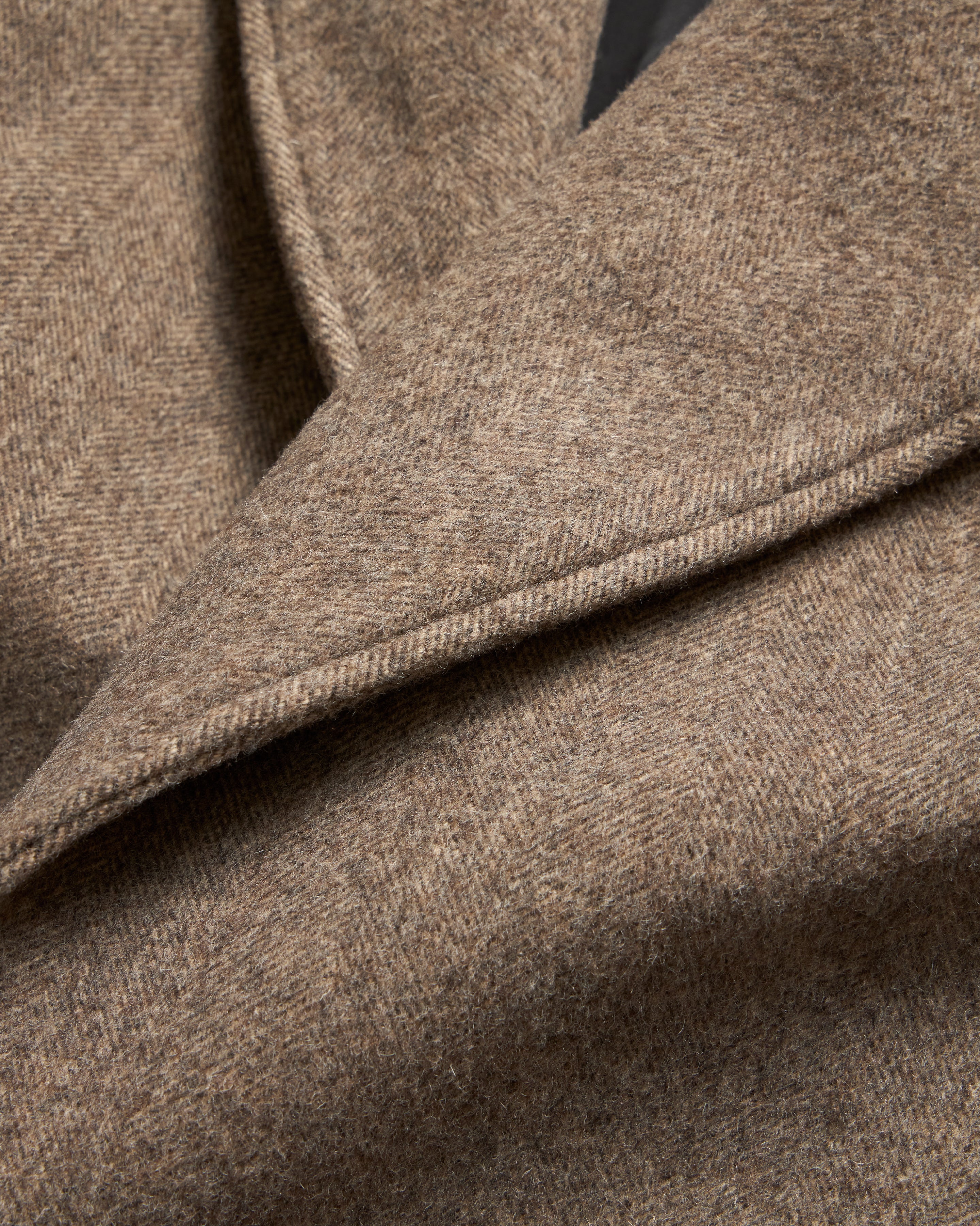 PREORDER: BELTED BRIDGE COAT - BRUSHED WOOLEN HERRINGBONE