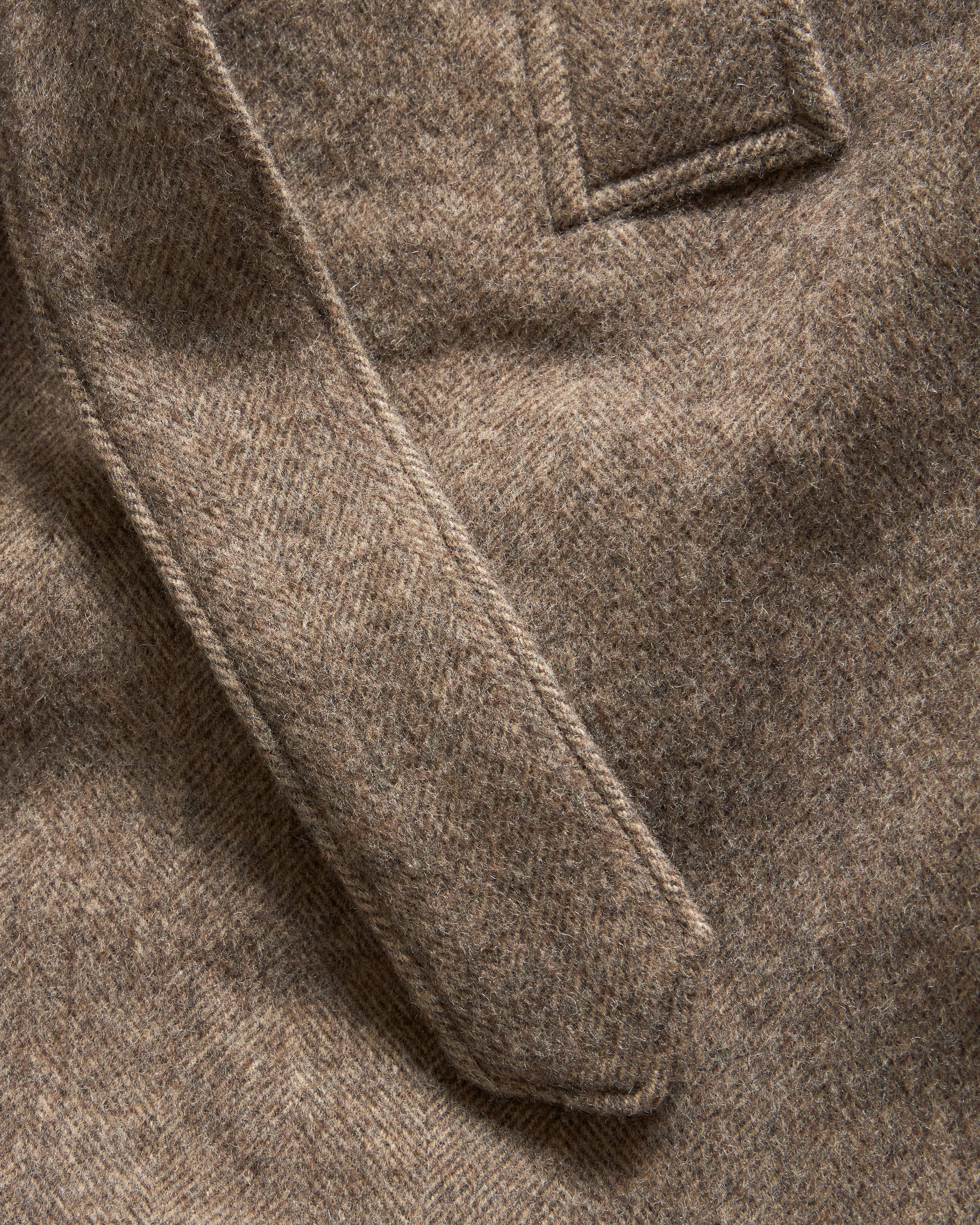 PREORDER: BELTED BRIDGE COAT - BRUSHED WOOLEN HERRINGBONE