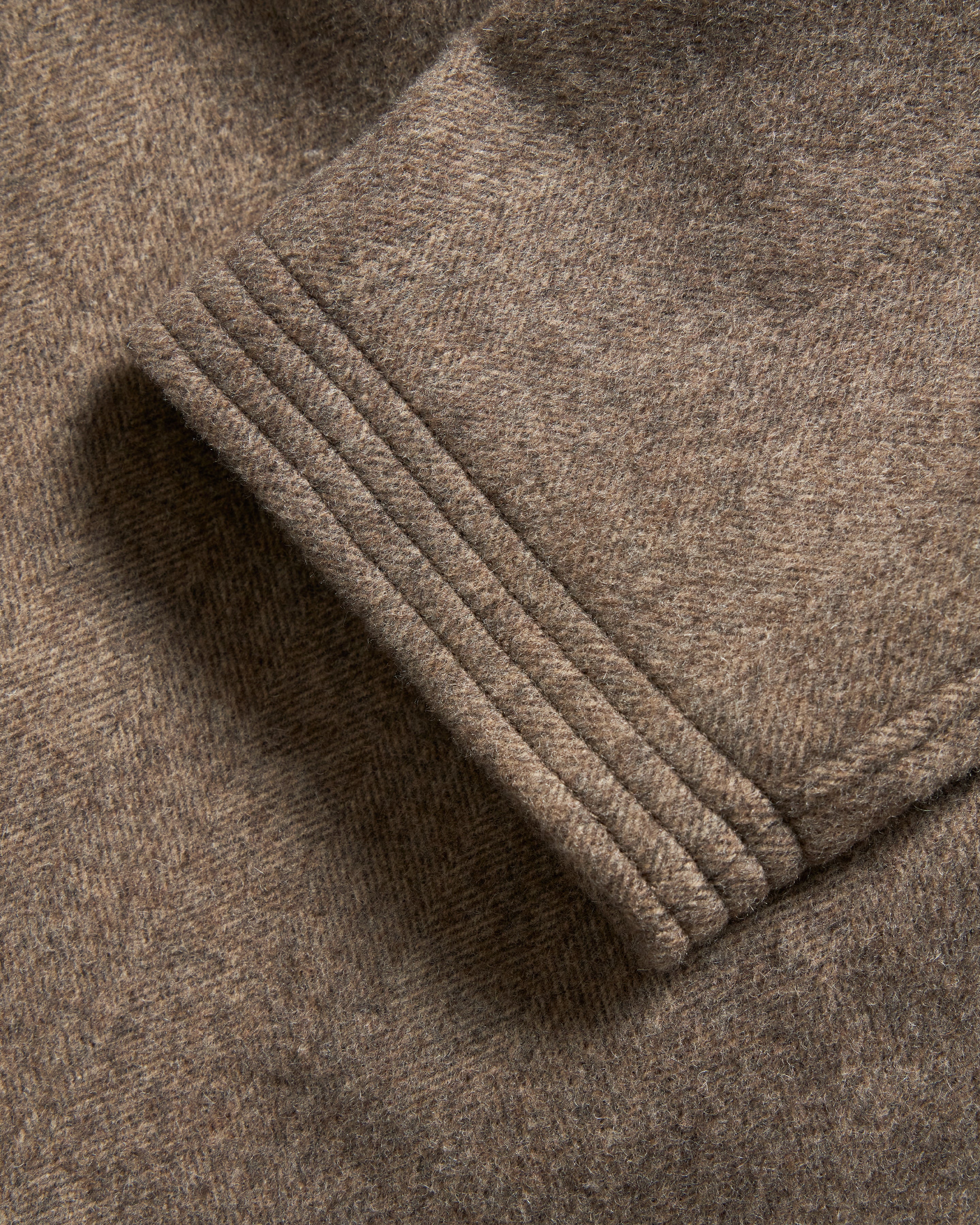 PREORDER: BELTED BRIDGE COAT - BRUSHED WOOLEN HERRINGBONE